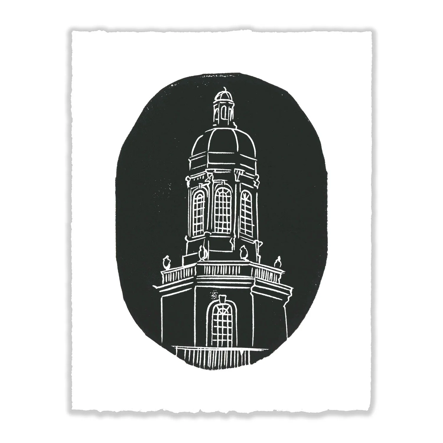 Baylor, Pat Neff Hall Linocut