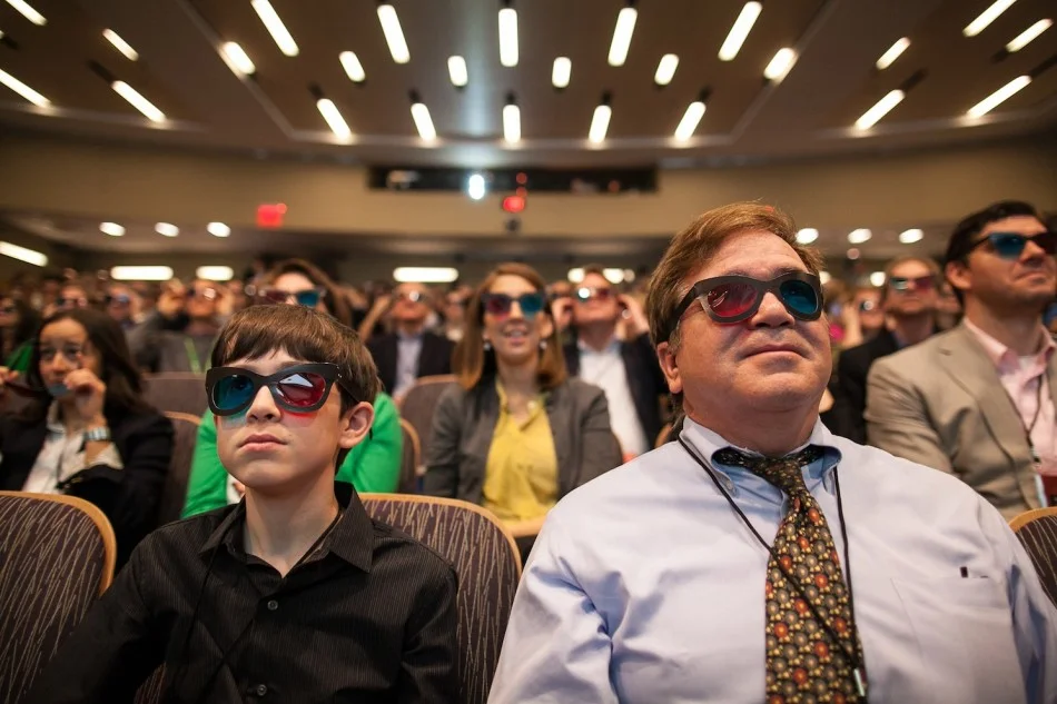 From 3D Glasses to 3D Printing… Thomas and his dad Ralph Suarez in the audience at TDIA 2013.