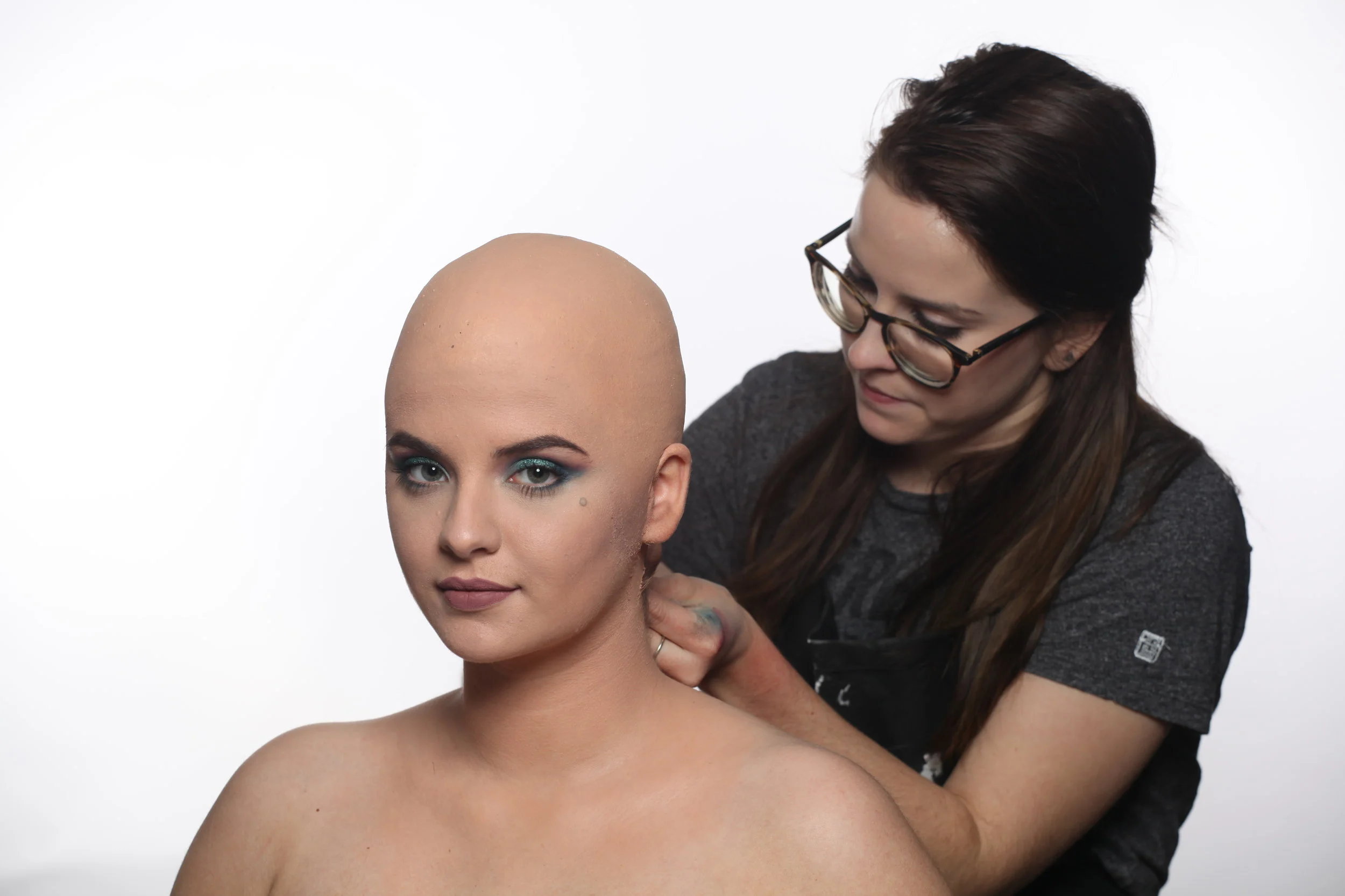 bald cap, special effects makeup, special effects makeup artist, behind the scenes, bald, glamour, mua, makeup artist, SFX, special effects, fxartist