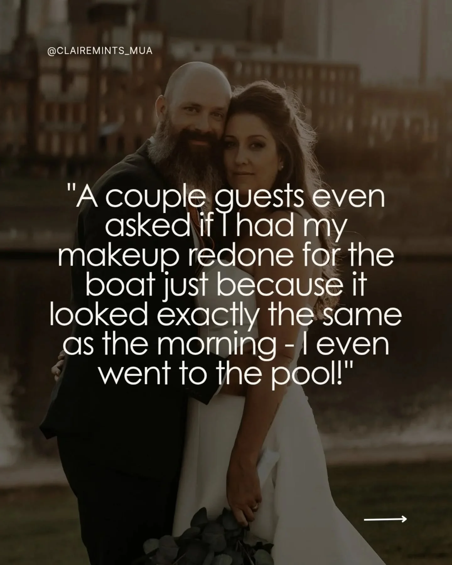 Makeup application at 4am.
Sunrise ceremony at 6:30am.
Pontoon boat at 7:25pm.
A stop at the pool in between.
Jessica's makeup looked exactly the same at the end of the night.

Professional bridal makeup isn&rsquo;t just about how it looks &mdash; it