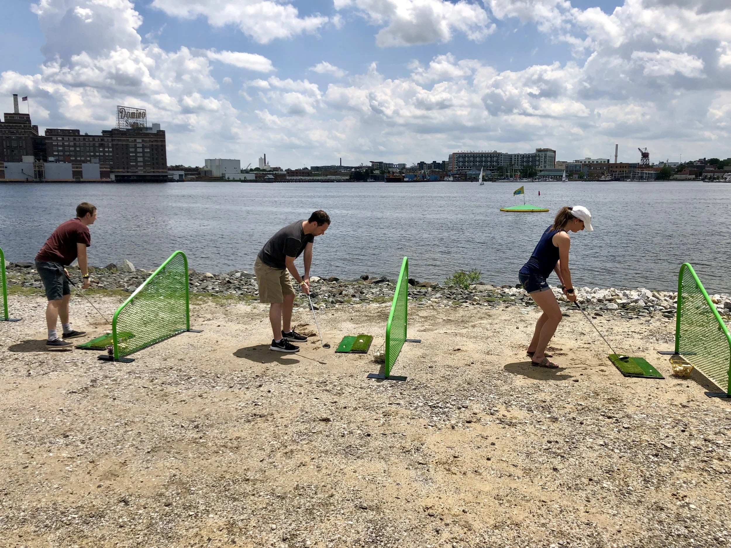 Our pop up waterfront driving ranges drive demand to commercial real estate developments like Beatty Development’s Sandlot.
