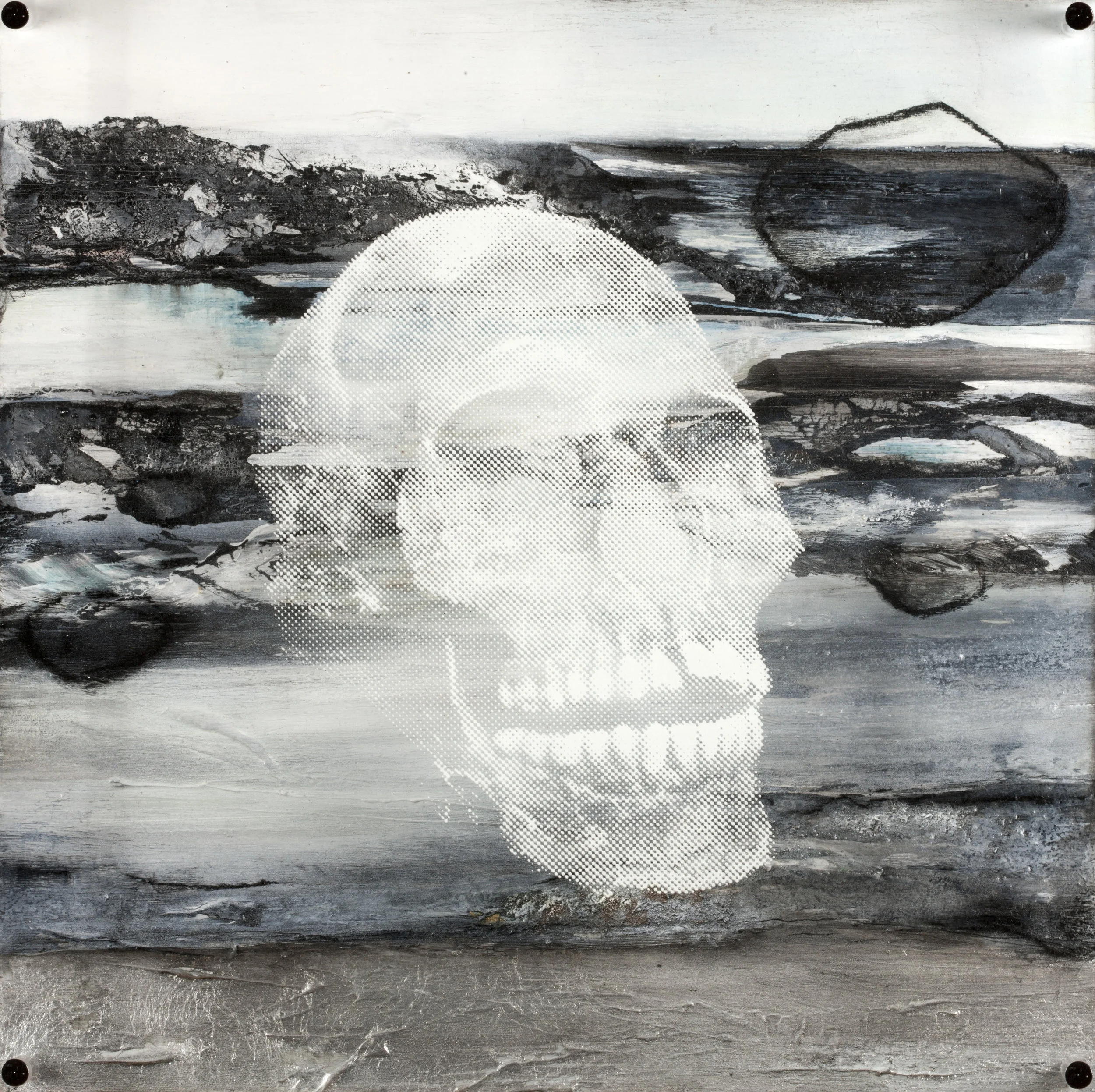 EauVision de jourTechnique mixte : altuglass et bois 40 x 40 cm