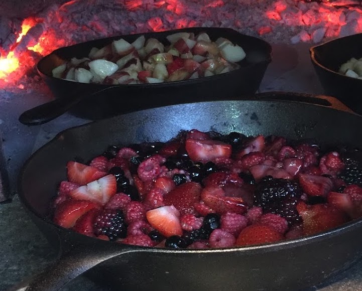 Berry Crisp on the Fire