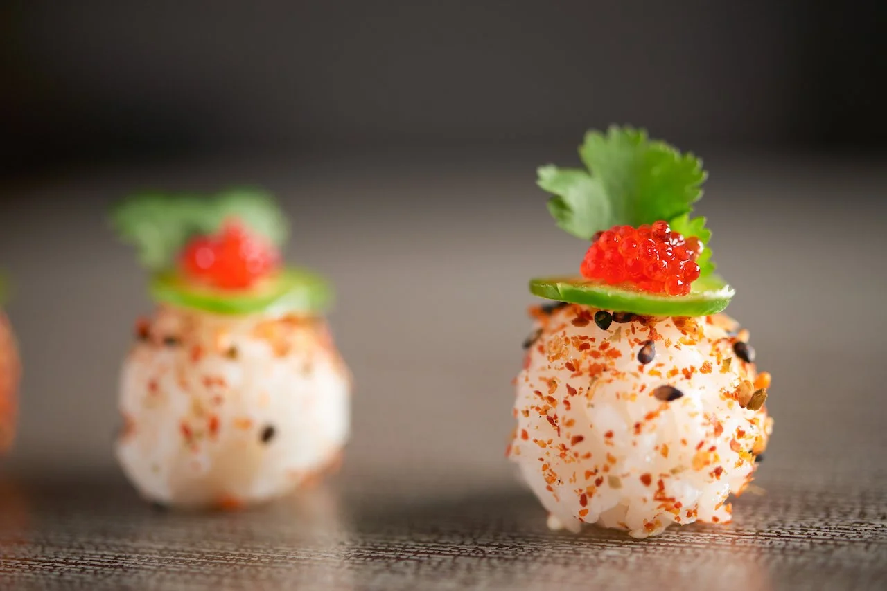 Our famous Sushi Spheres dusted in Togarashi 