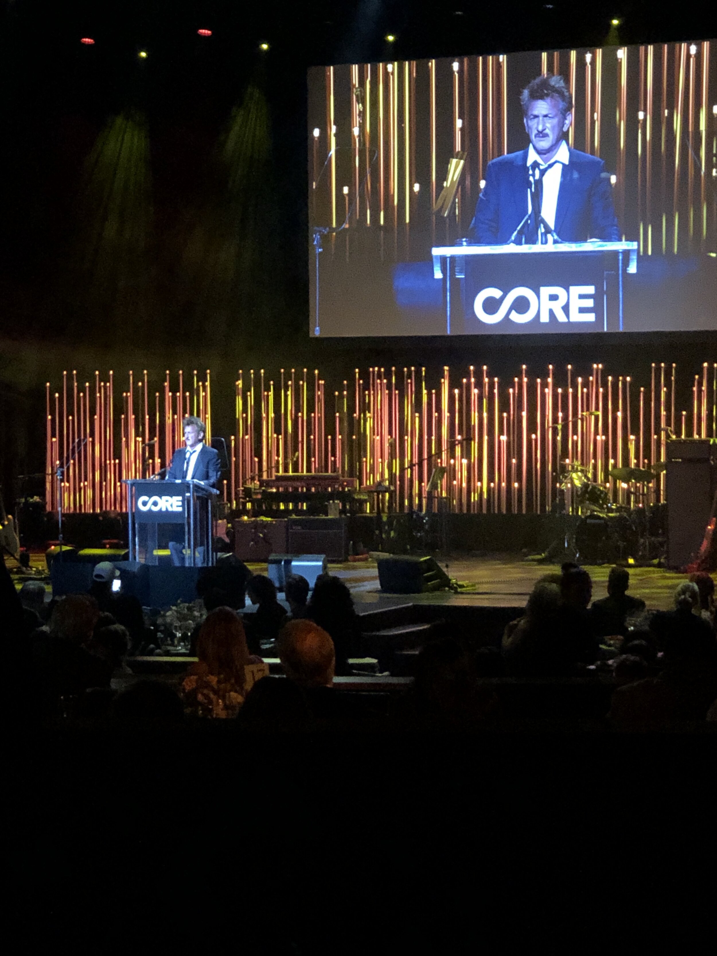 Sean Penn on stage at CORE