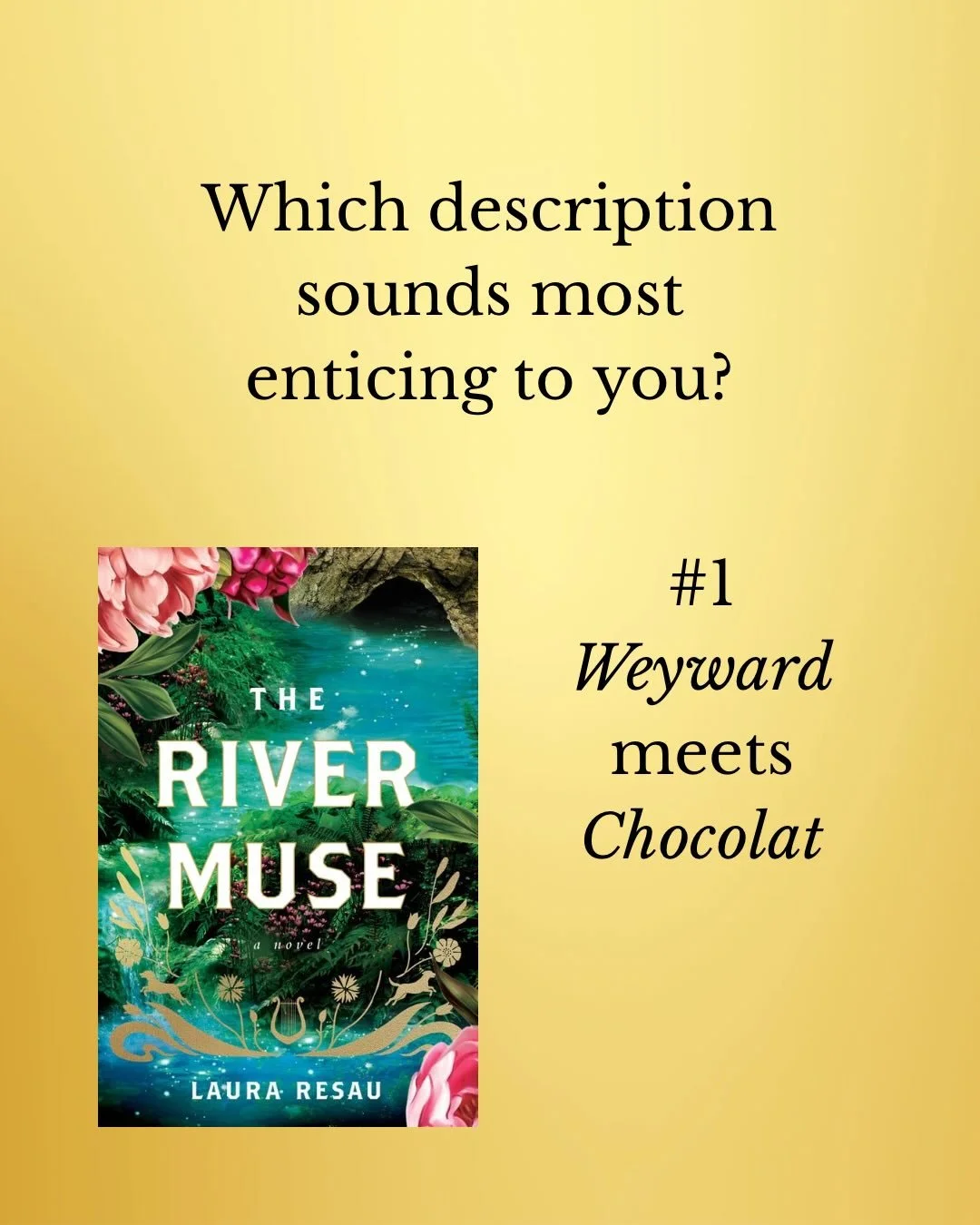 OK, my friends! It's time for you to help me figure out how to pitch my next novel! 📖💫🩵 You did such a fantastic job with The Alchemy of Flowers, and I'd absolutely love to hear your advice on my new book, The River Muse! 💧🪉🪻

Just swipe throug