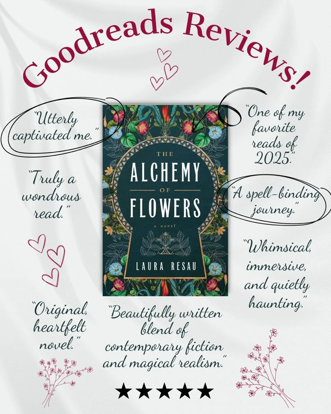 Just want to give a shout out to all of you who have taken the time to leave a review on Goodreads or another platform for The Alchemy of Flowers! &hearts;️🙏📖 We have over 400 GR reviews and nearly twice as many ratings&hellip; 💫

How are you doin