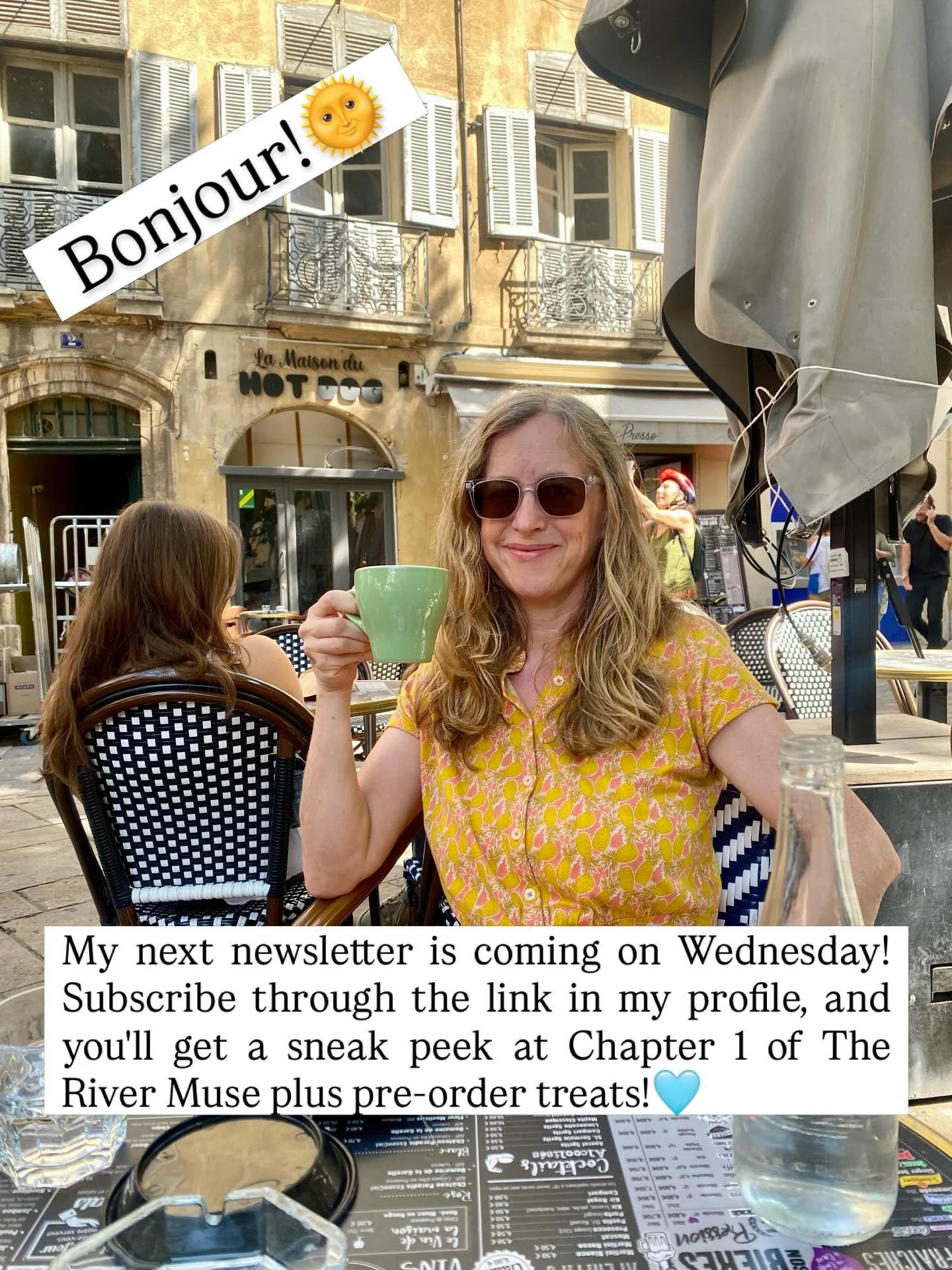 Bonjour, my friends!🌞 Just a heads up that my next newsletter is coming Wednesday morning, and I hope you subscribe through the link in my profile! 💌

You'll get a link to chapter 1 of The River Muse... a fun sneak peek to give you a taste of what'