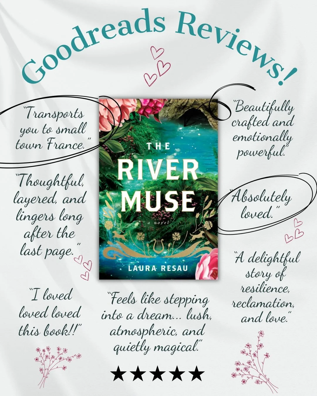 I want to give a HUGE thank you to the amazing book reviewers who have been taking the time to read early copies of The River Muse and posting beautiful, thoughtful, heartfelt reflections about the book on Goodreads, NetGalley, and other sites. 🩵💫?