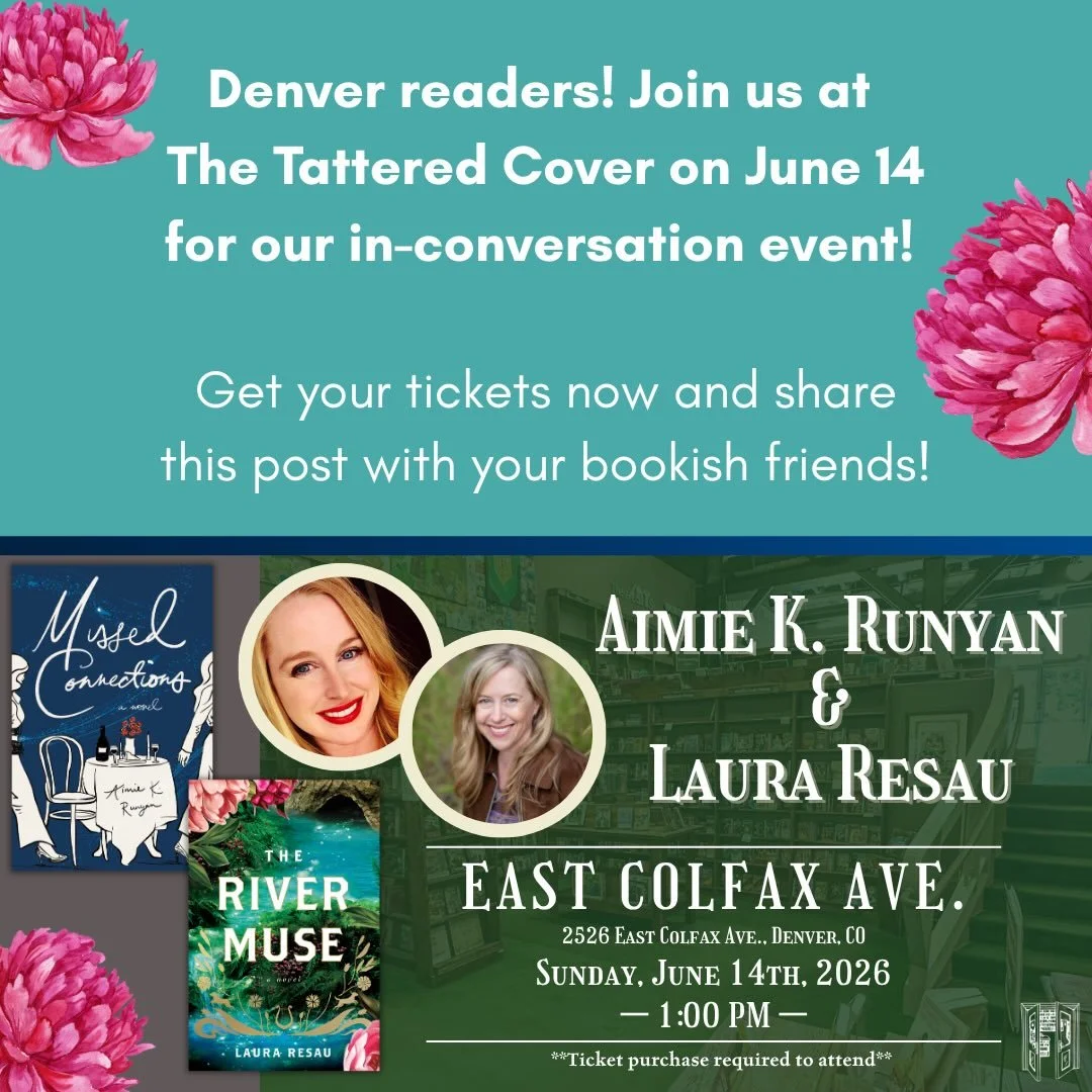 Denver friends! Hope you can join Aimie K. Runyan and me at The Tattered Cover Bookstore on Colfax Avenue on Sunday, June 14 at 1 o'clock! 💫📖🩵

We'll be talking about our new releases&hellip;hers is Missed Connections (which I loved!) and mine is 