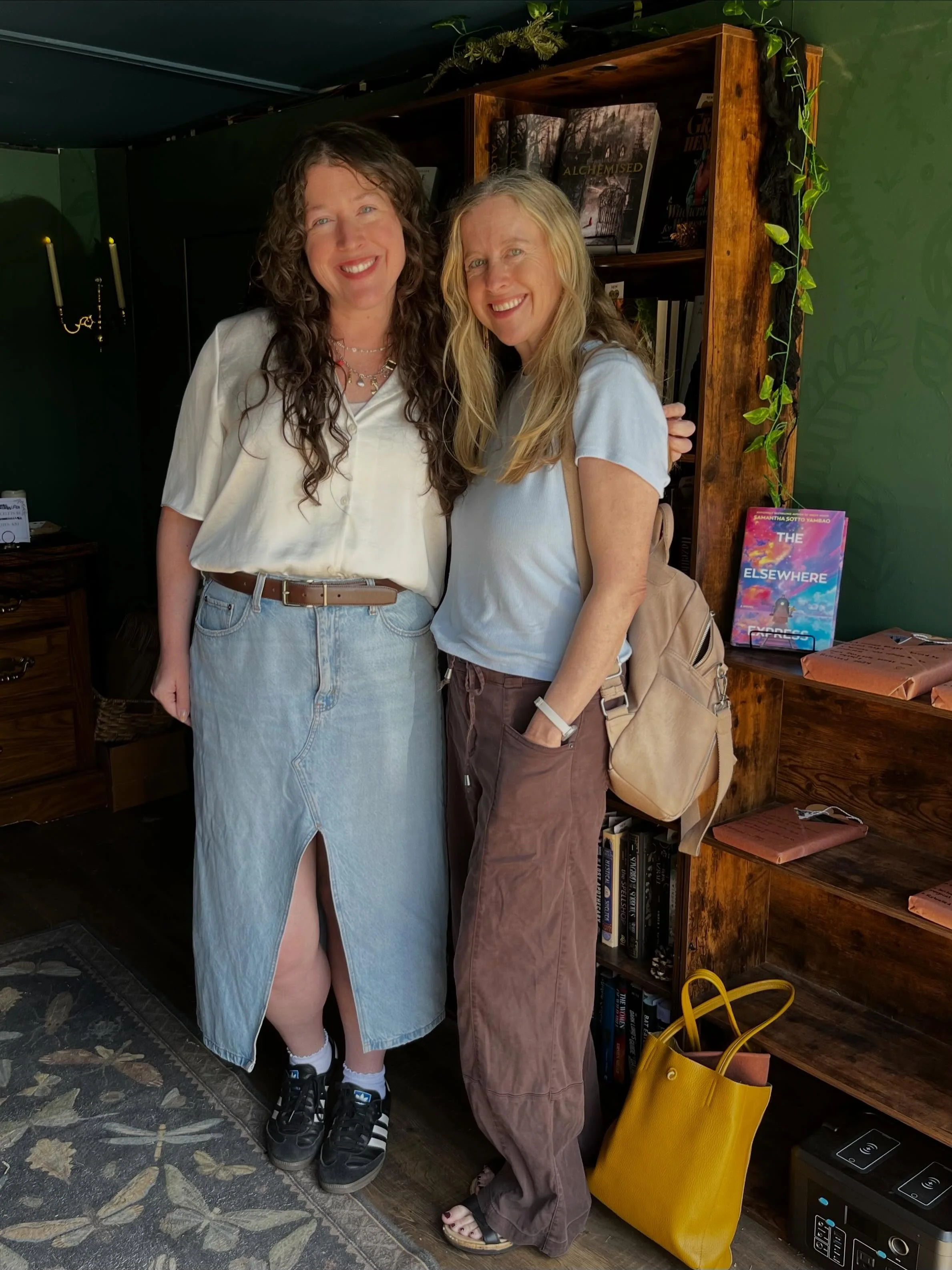 What a beautiful Saturday morning with Thea Weiss and the book coven from Heart of the Wood Bookshop!🌞📖🌲

Thea is the fabulous, Denver-based author of Second Chance Cinema, one of my favorite books from last year! It's enchanting book club fiction
