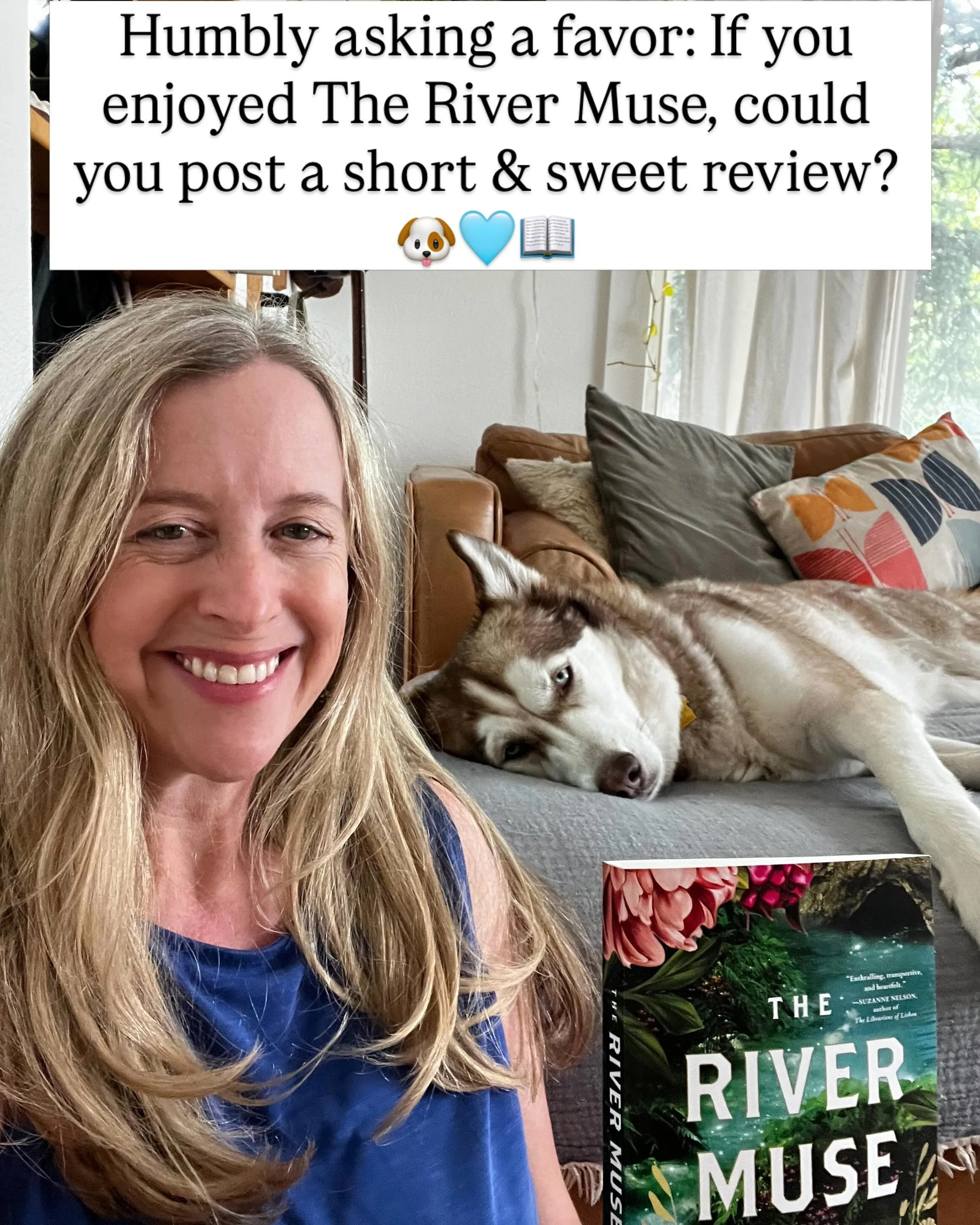 Happy (almost) one-month birthday to The River Muse!!!🎉📖🪉

I have a favor to humbly ask: Could you take a couple minutes to post a quick review of my book on Amazon? (*Link in profile*)Just two lines about why you enjoyed the book would be enormou