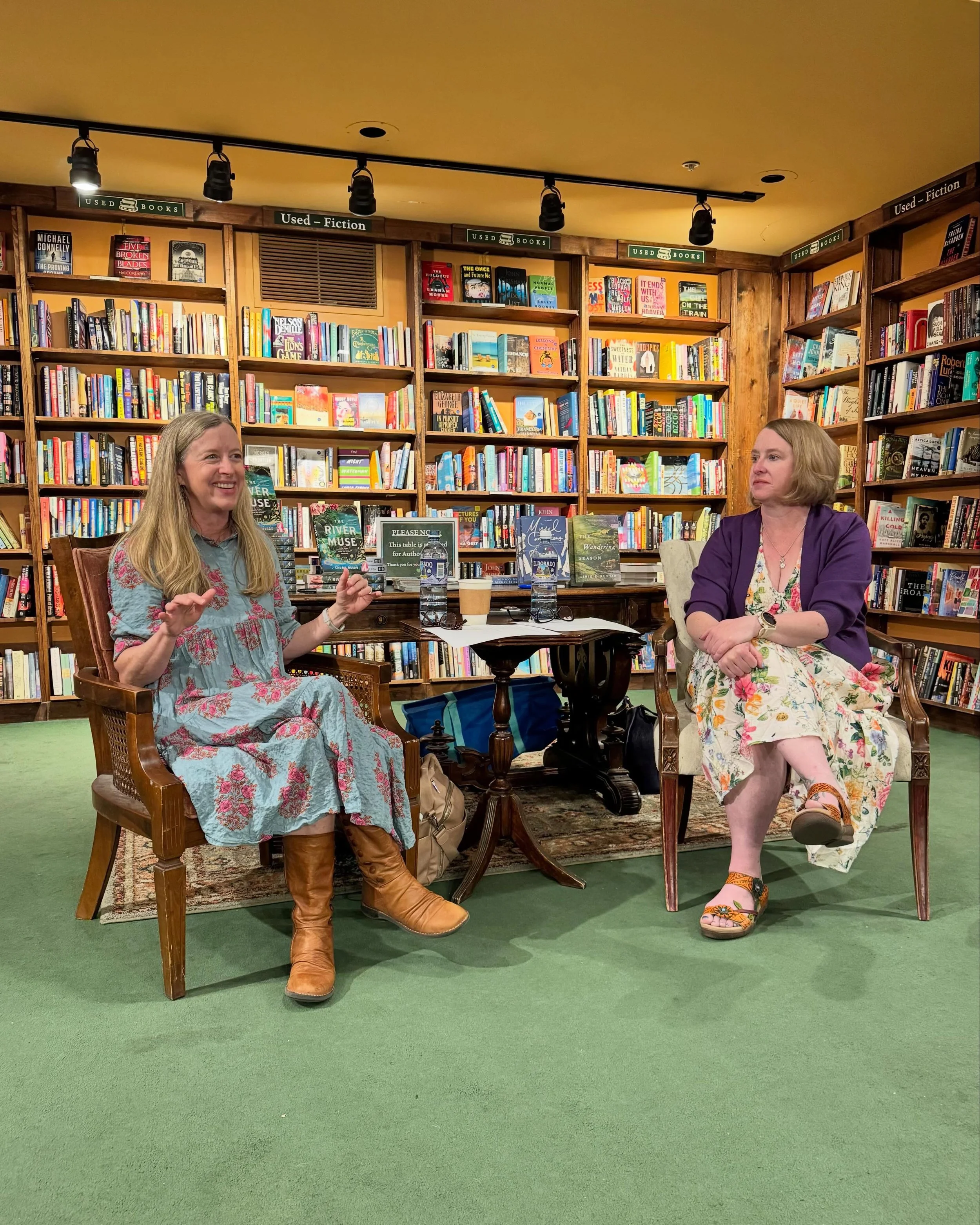 Thank you to everyone who joined Aimie and me at our Tattered Cover event on Sunday!🌞🩵📖

I was determined to get photos of this event, since I often get so swept away chatting with people, I forget to take pictures!😂 So, here are a bunch of selfi