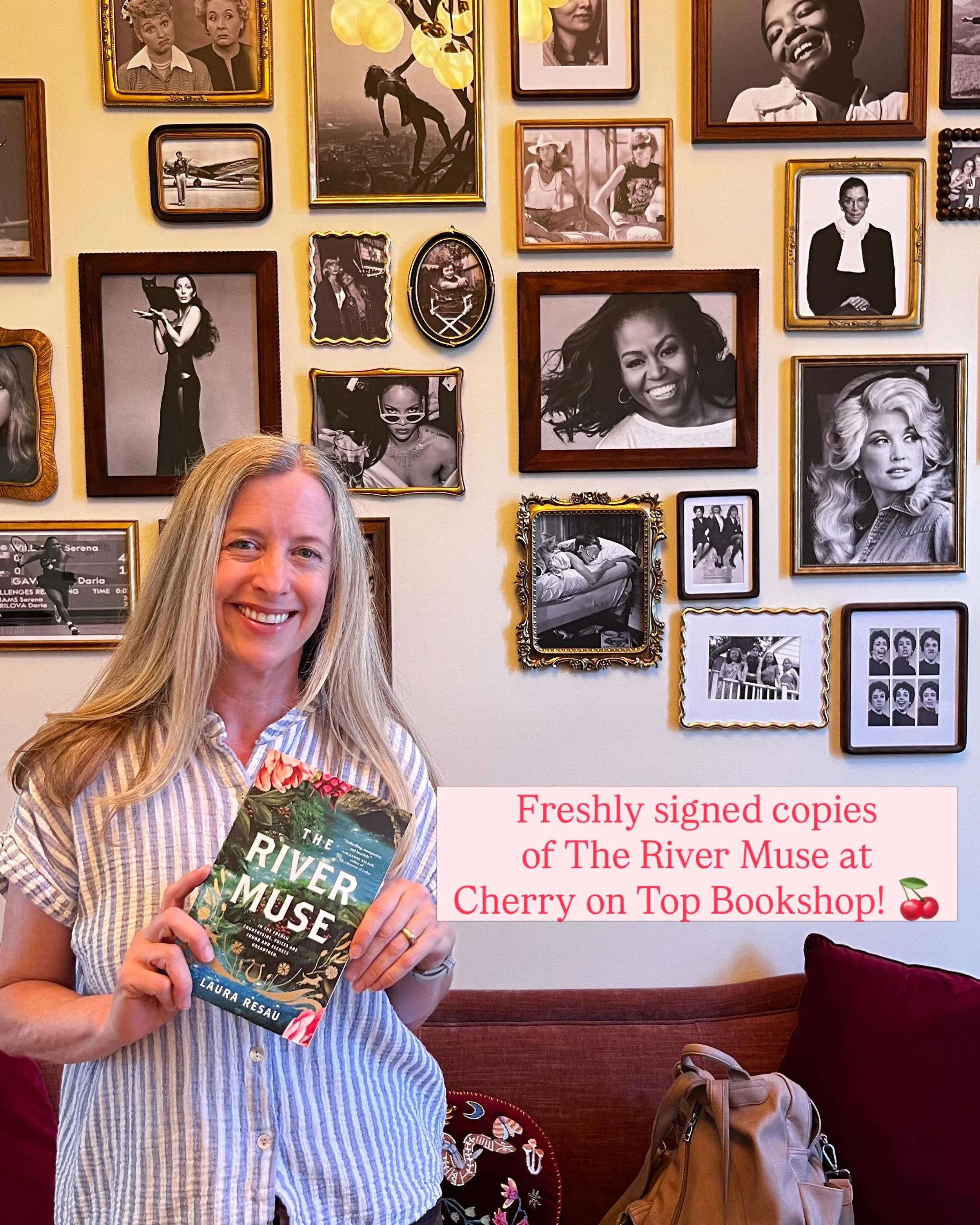 Fort Collins readers, swing by the adorable Cherry on Top bookshop to pick up a signed copy of The River Muse! 🎶🩵📖

I popped by there today and was delighted to chat with bookseller/book reviewer Natasha... and I met a new writer friend, Jess, and