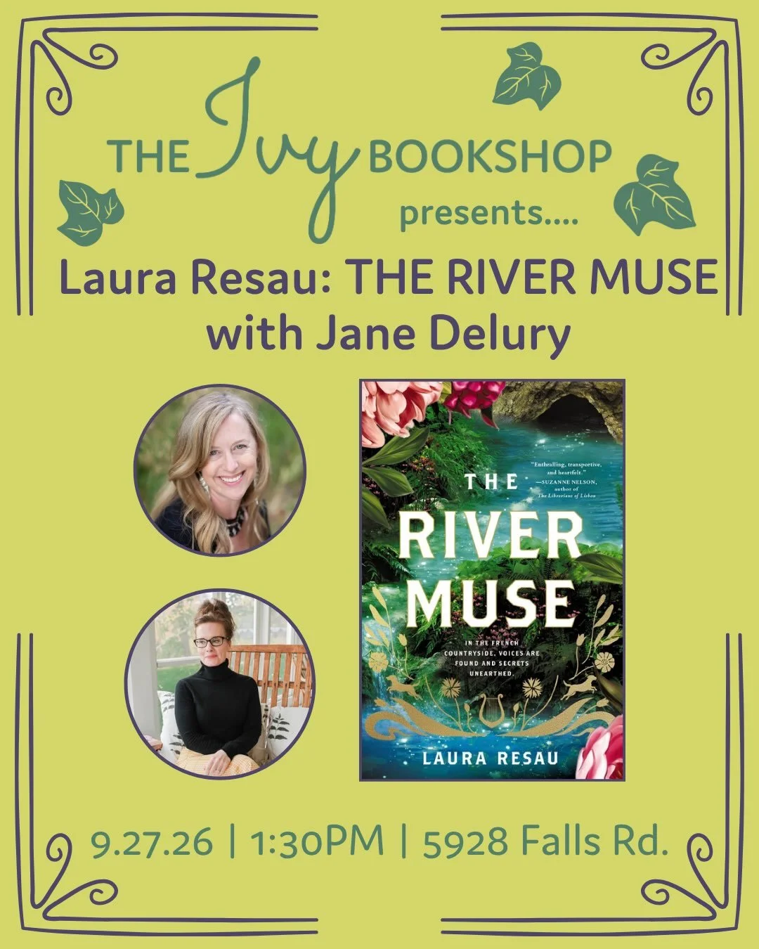 Baltimore friends! I'm so excited to see you on September 27, Sunday, at 1:30, at The Ivy Bookshop on their beautiful patio. I'll be in conversation with the fabulous Jane Delury, author of Hedge.🩵📖

Swipe for a photo of my event last year at The I