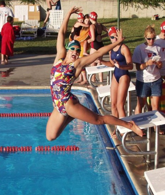 This is me at 14, leaping into a cool pool on a warm summer day. Wish this is always how I feel, but it's always the goal!