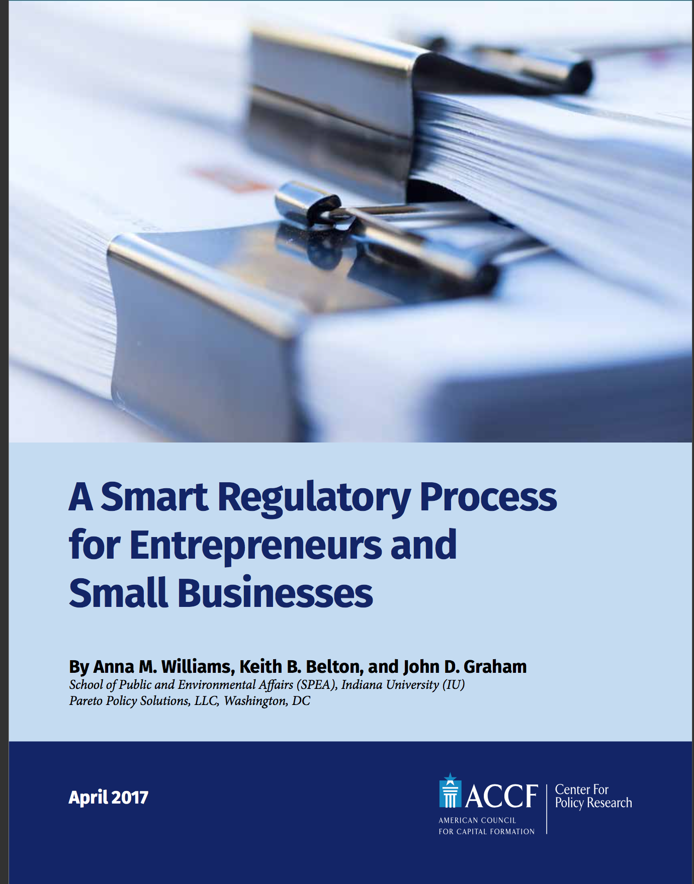 A Smart Regulatory Process for Entrepreneurs and Small Businesses