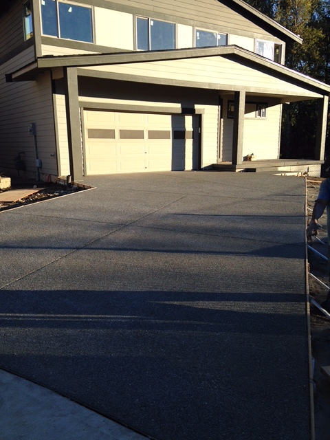 Sprayed and aggregate exposed