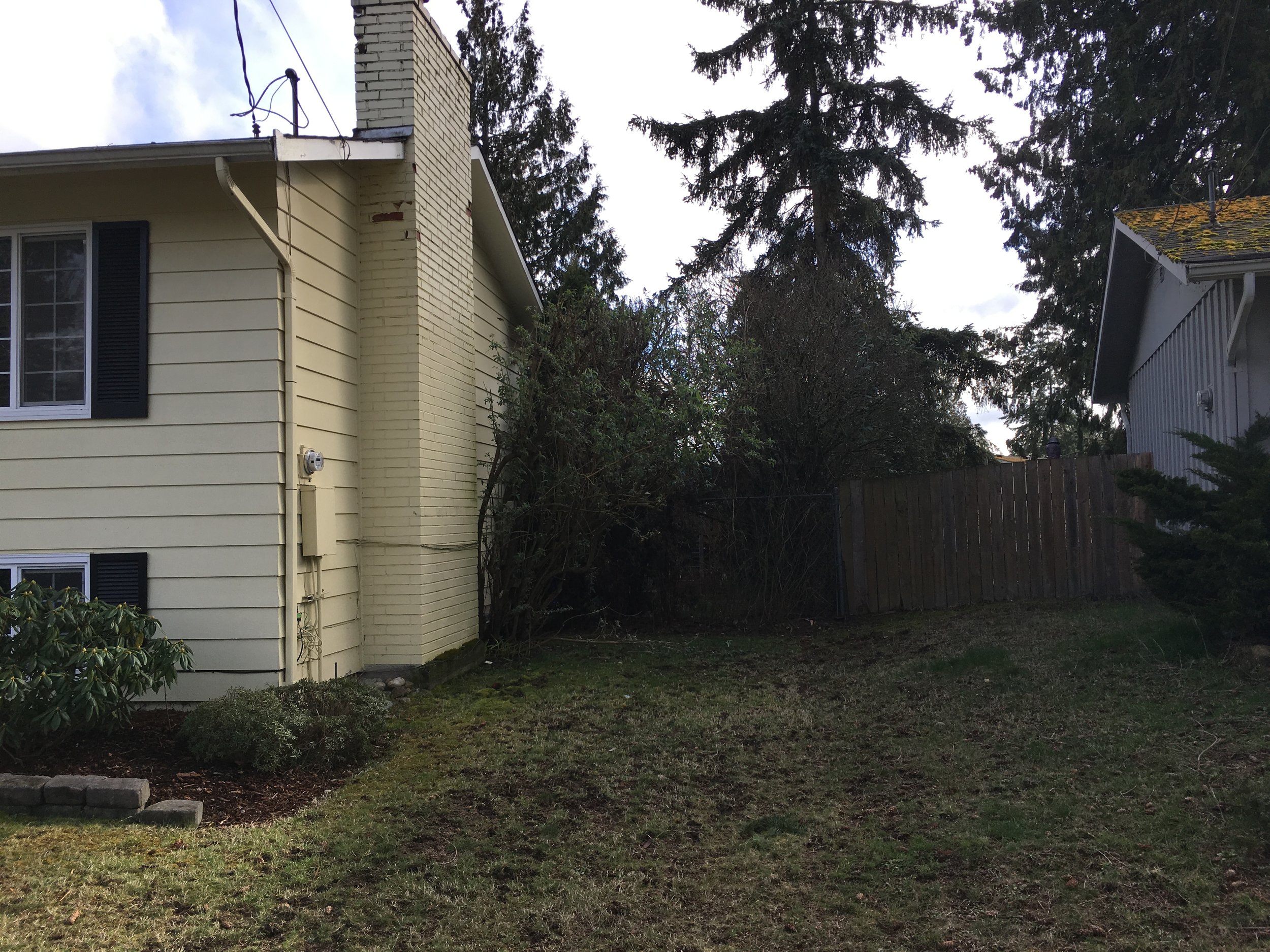 Front view before of fence