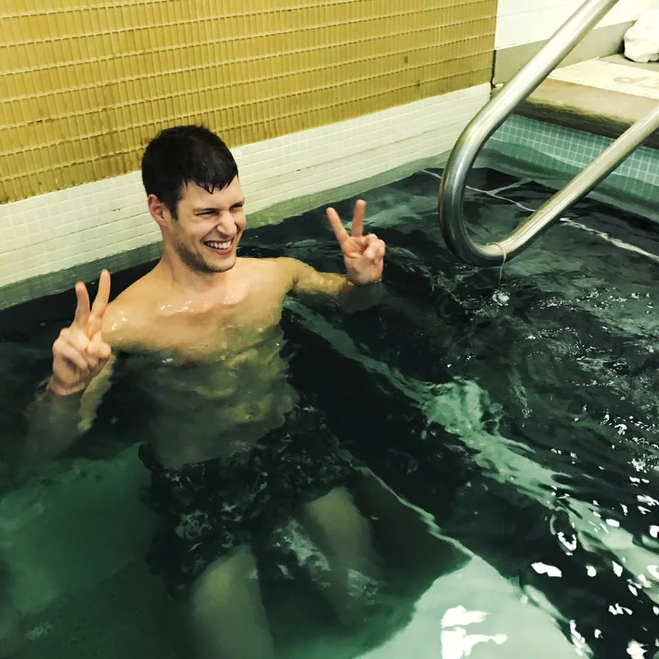 Here I am enjoying a 50°F plunge! 