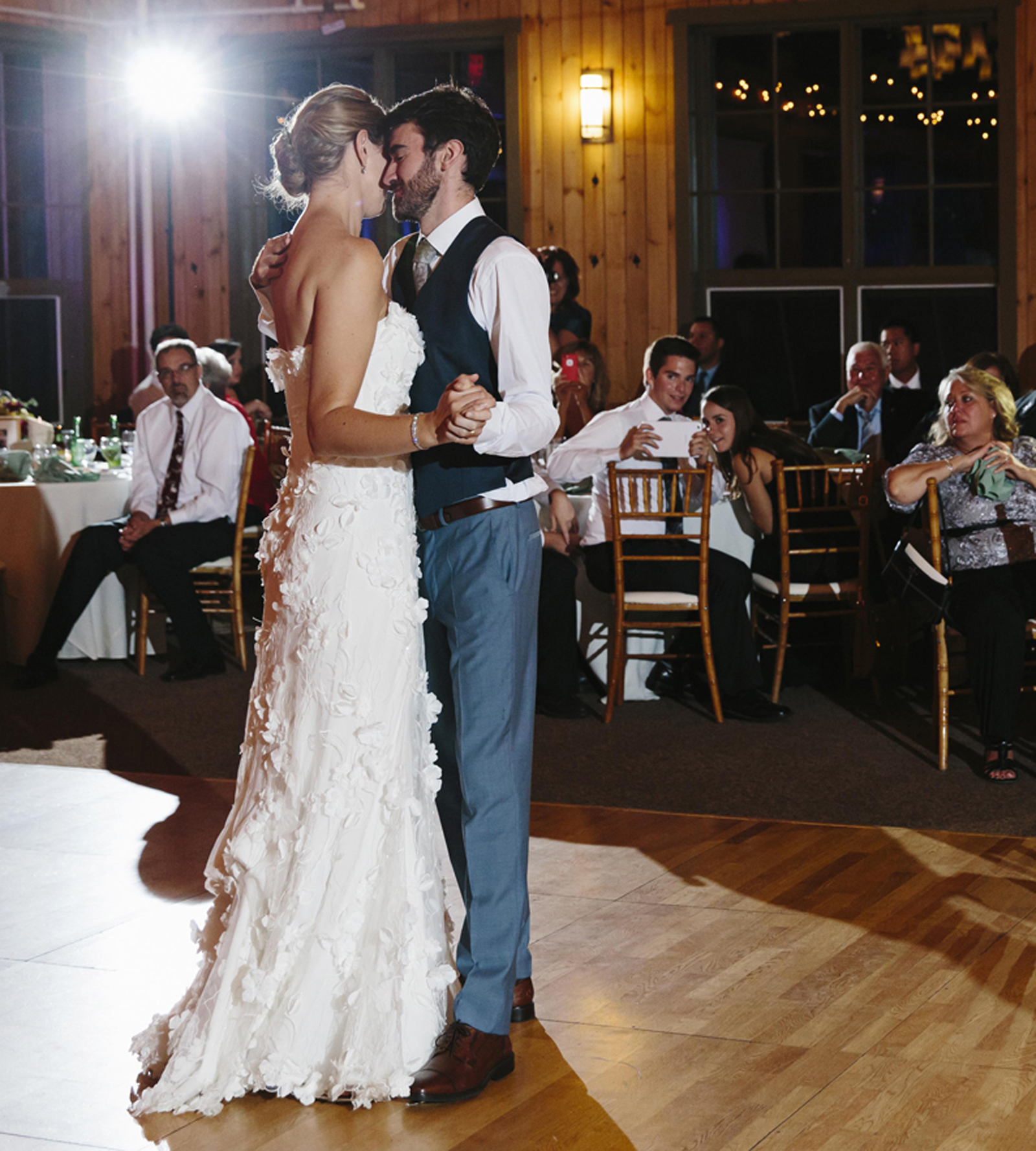 Wedding Gown and Jacket of Embroidered Netting