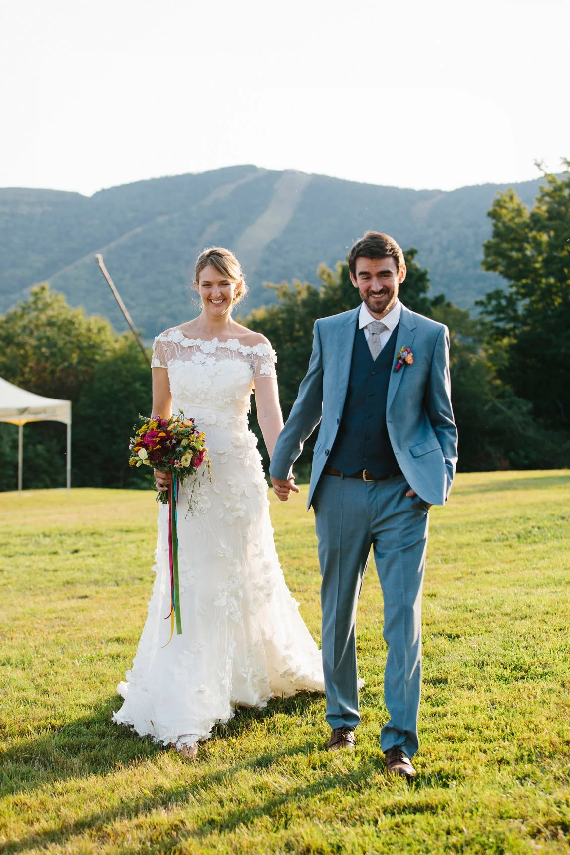 Wedding Gown and Jacket of Embroidered Netting