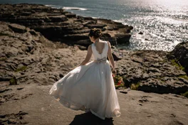 Alencon Gown with Chiffon Skirt