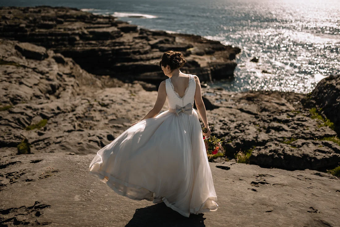 Gown with Alencon Lace Bodice and Ribbon-Edged Chiffon Skirt