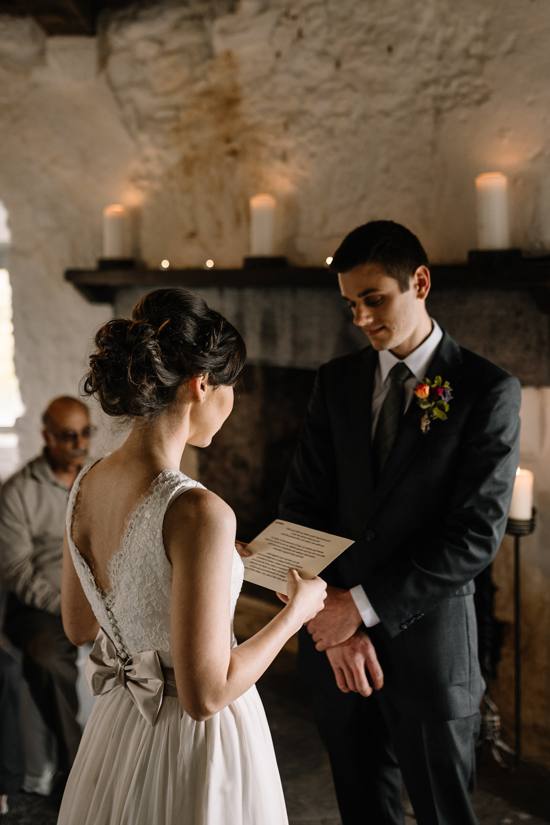 Gown with Alencon Lace Bodice and Ribbon-Edged Chiffon Skirt