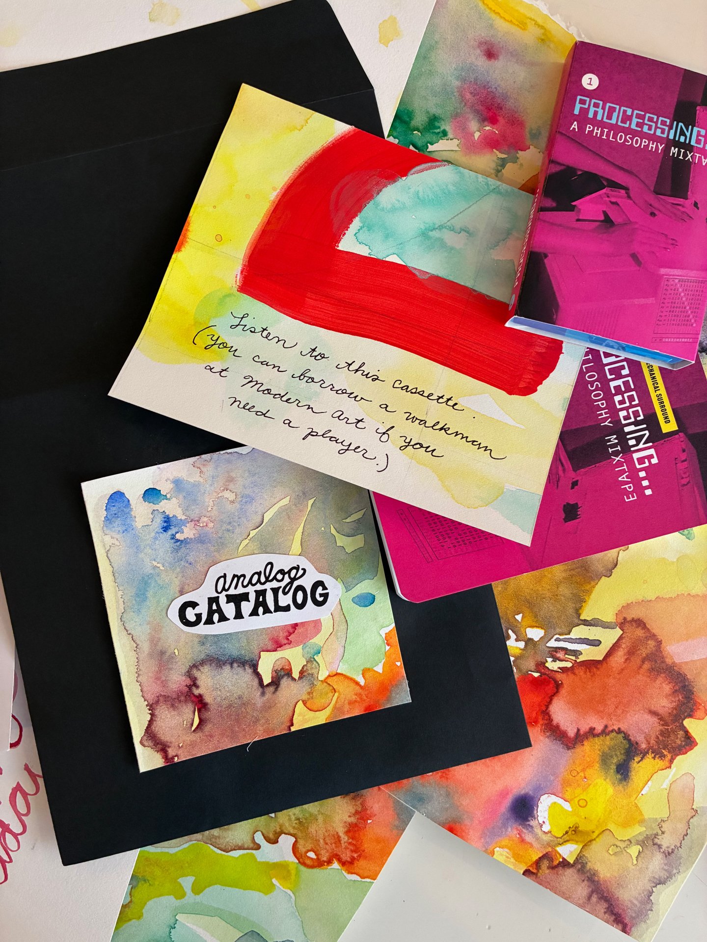 Prepping the task postcards