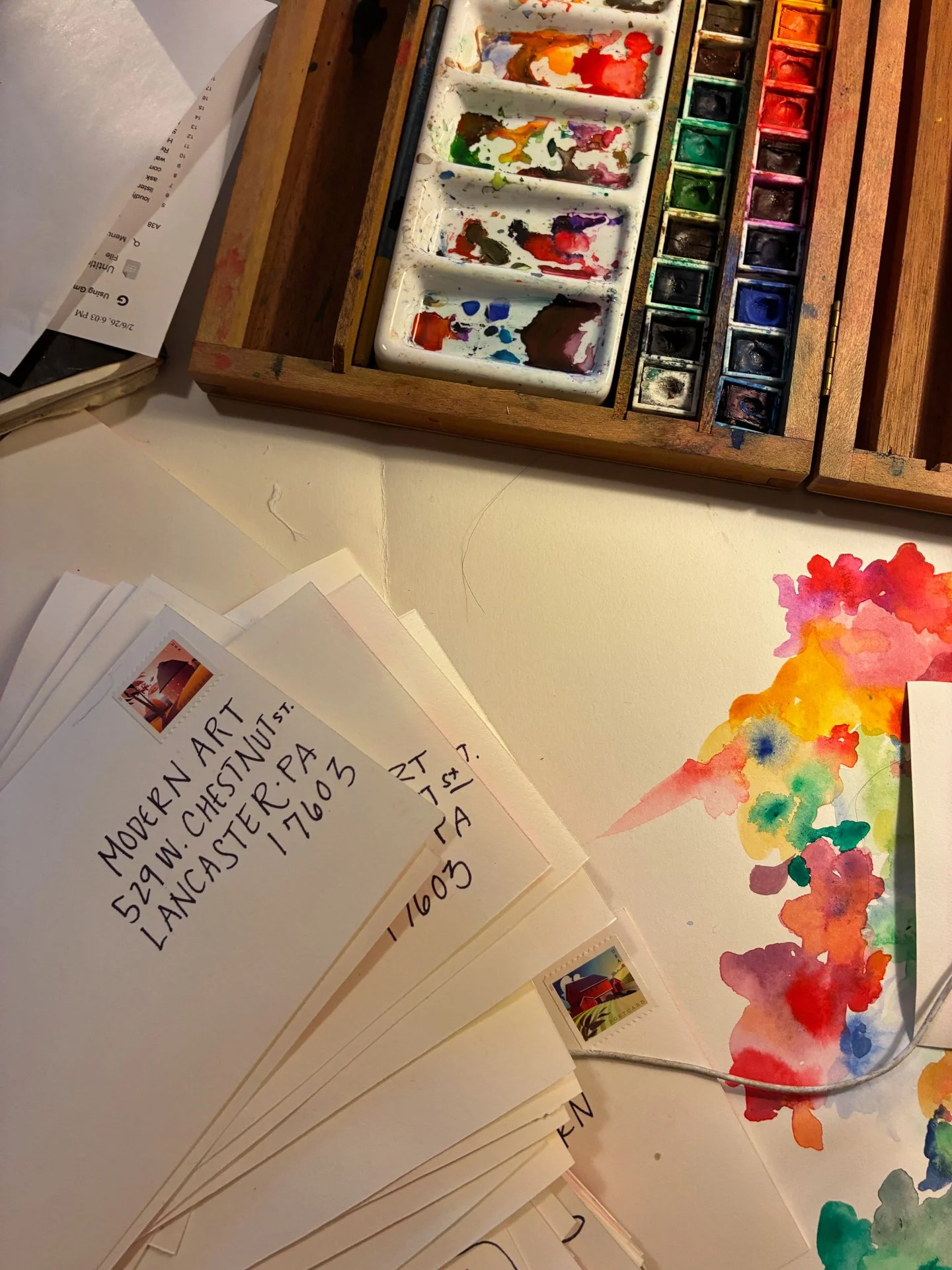 All the postcards were pre-stamped and addressed for easy mailing