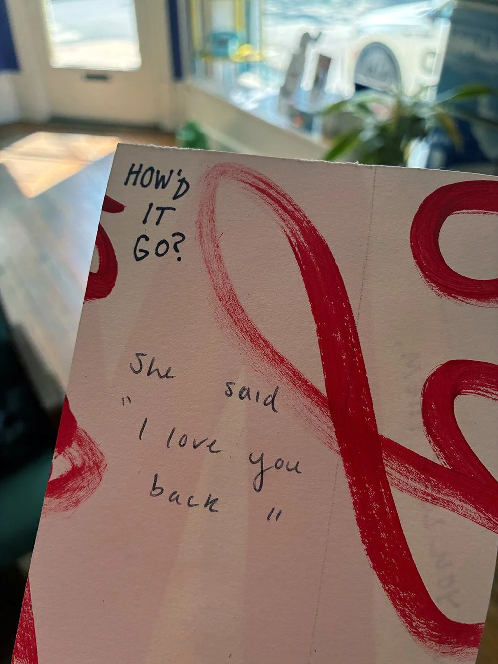 She said "I love you" back (awww!)