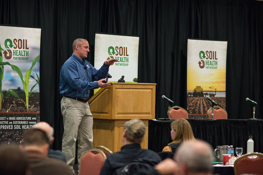 Dave Muth of AgSolver presenting at the Soil Health Summit in Des Moines, Iowa, Jan. 19 and 20.