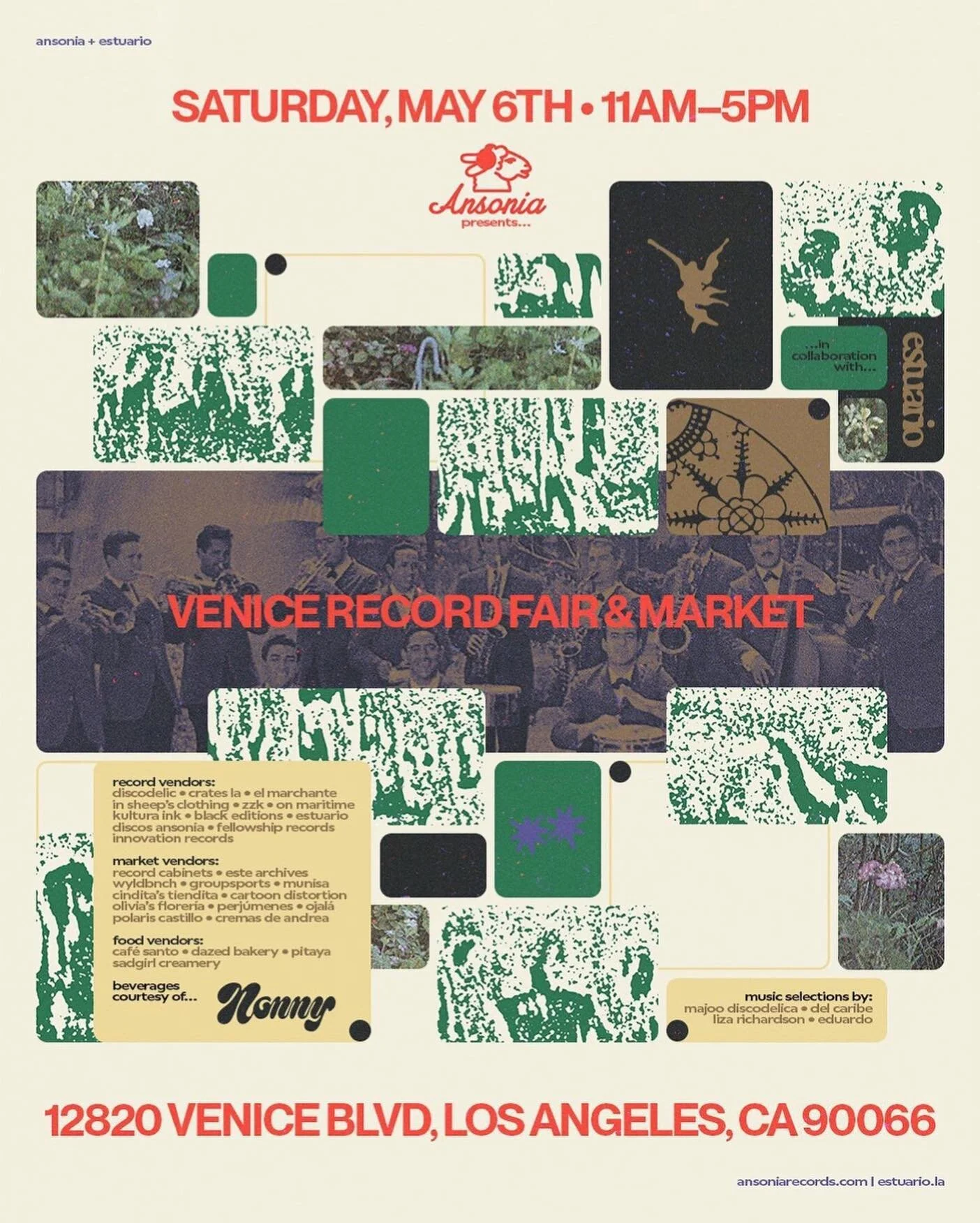 Westside is the best side! 😆Repost from @ansoniarecords
&bull;
❀VENICE RECORD FAIR &amp; MARKET❀

Presented by @ansoniarecords
In collaboration with @estuario.la

Saturday, May 6th
11:00am&ndash;5:00pm
12820 Venice Blvd
Los Angeles, CA 90066

FREE E
