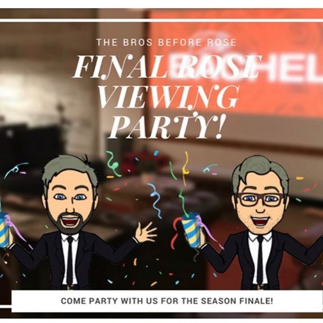 JOIN US!!! We&rsquo;re hosting a Final Rose Viewing Party and Listener Meetup this Tuesday night and YOU are invited!!! With our 13&rsquo; screen, exclusive merch, a raffle of amazing prizes and a live recording of our finale, it&rsquo;s going to be 