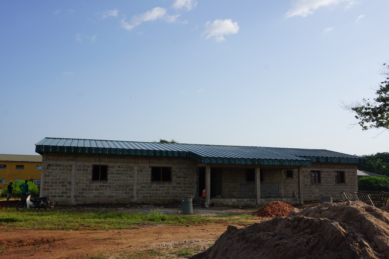 The completed roof on the residence and office. 