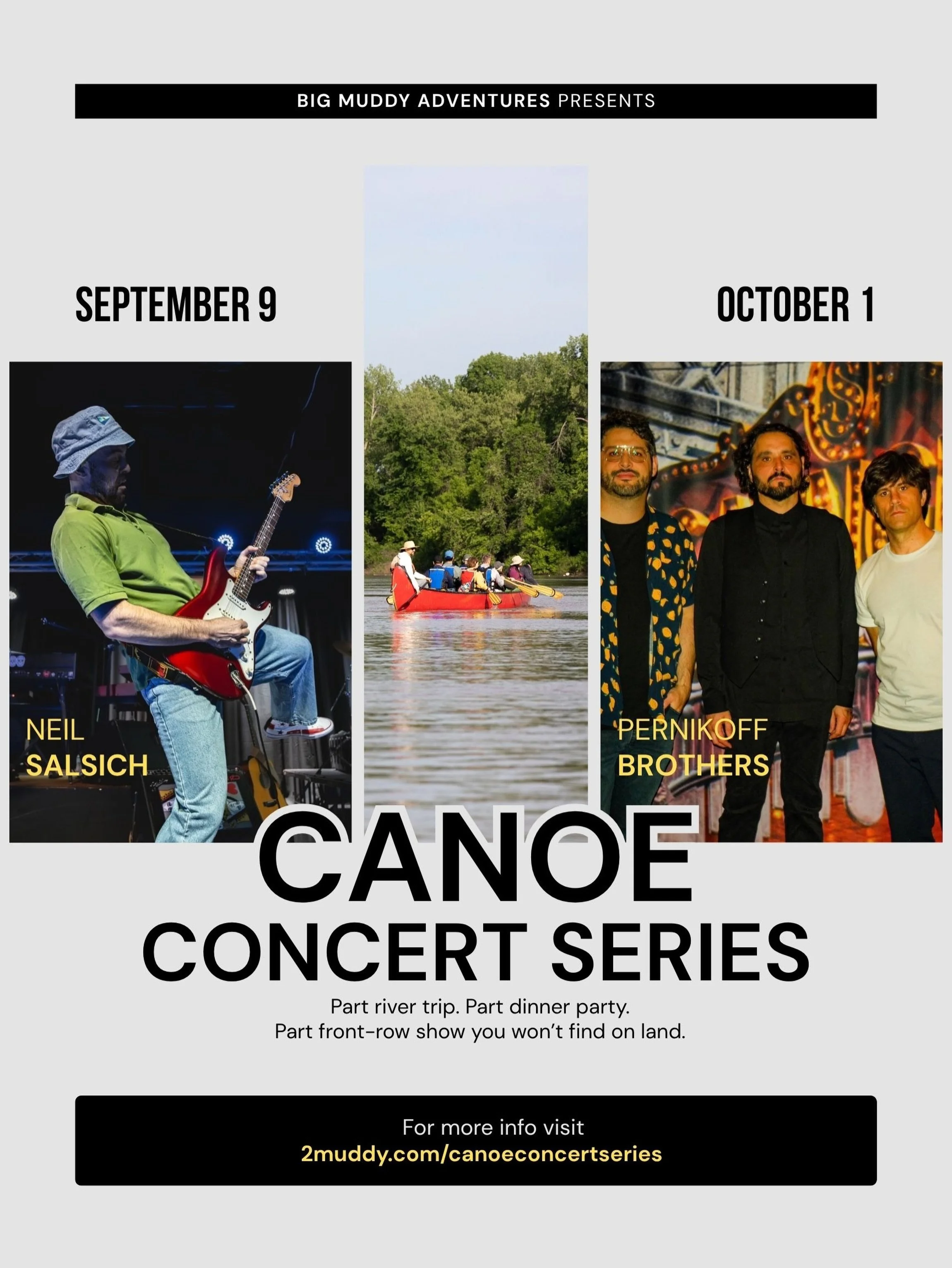 Encore! The second wave of the 2026 Canoe Concert Series is here.

We&rsquo;ve invited some of our favorite musicians to grab their instruments, climb into a canoe, and rock the river. 

Each outing includes a fully guided paddle on the Mississippi o