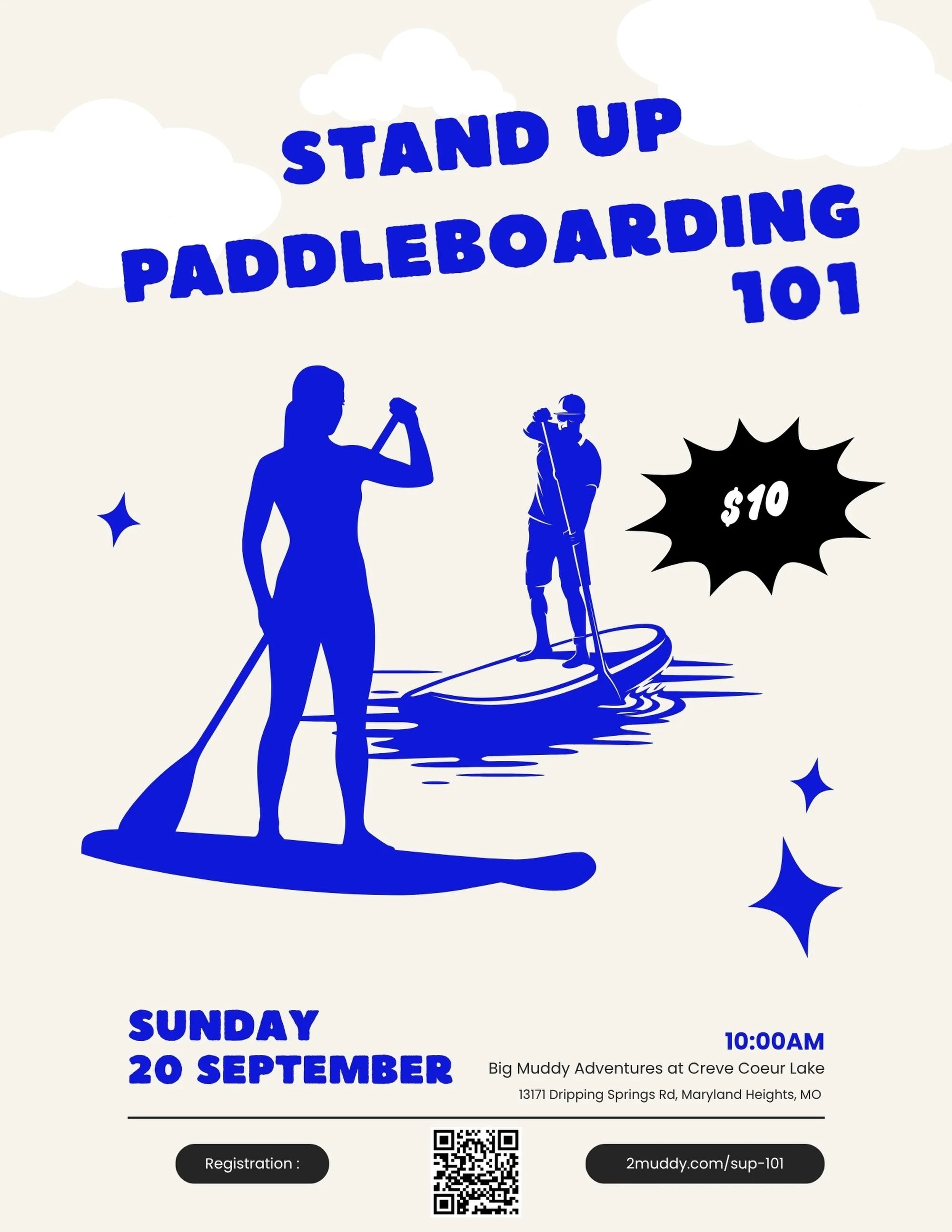 Looking to get your feet under you with stand up paddleboarding? Join seasoned guide Jim Neihuas for this intro level class. Perfect for beginners!

Sunday 9/20 at 10:00AM

$10

Big Muddy Adventures at Creve Coeur Lake (1317 Dripping Springs Rd, Mary