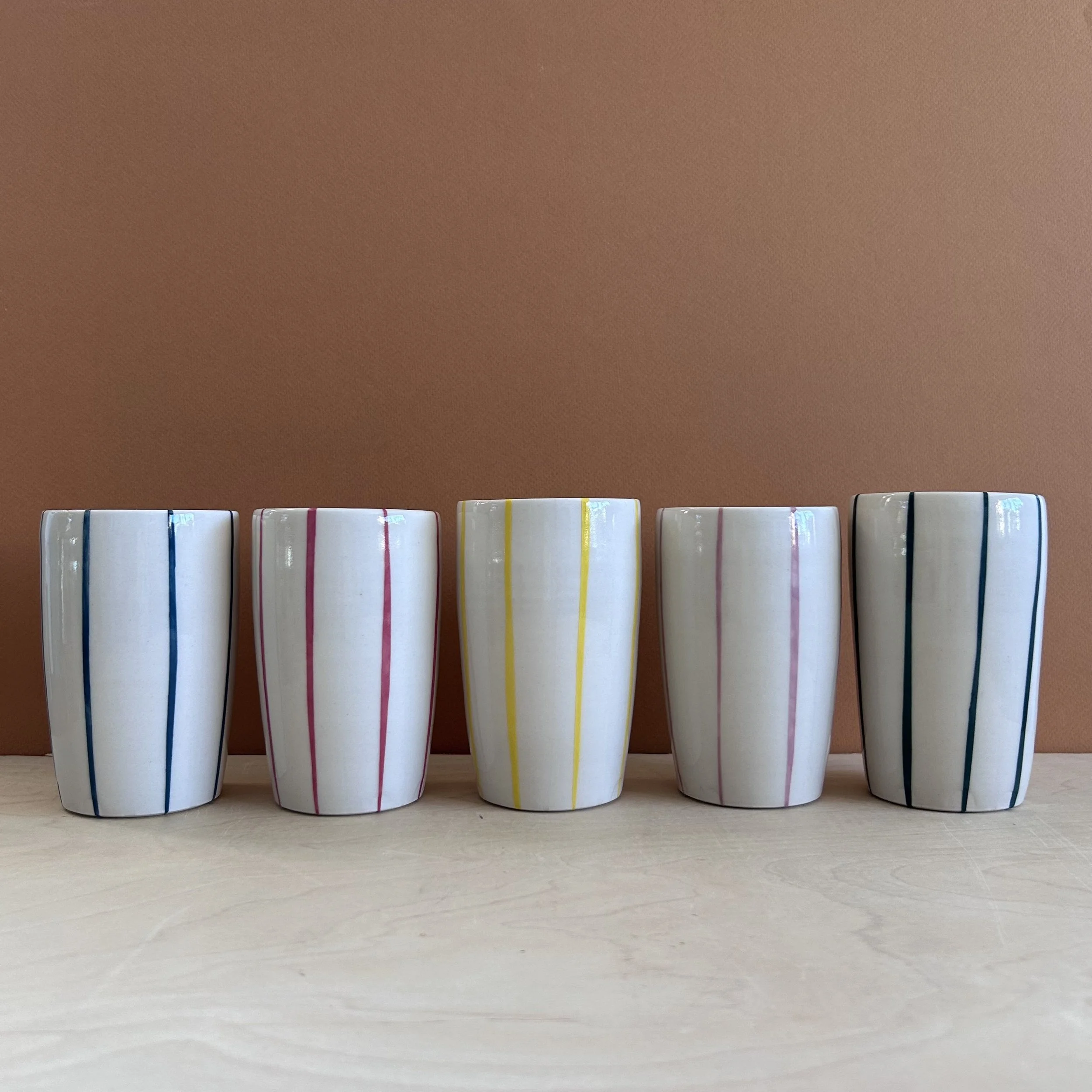 Porcelain Stripe Tumblers