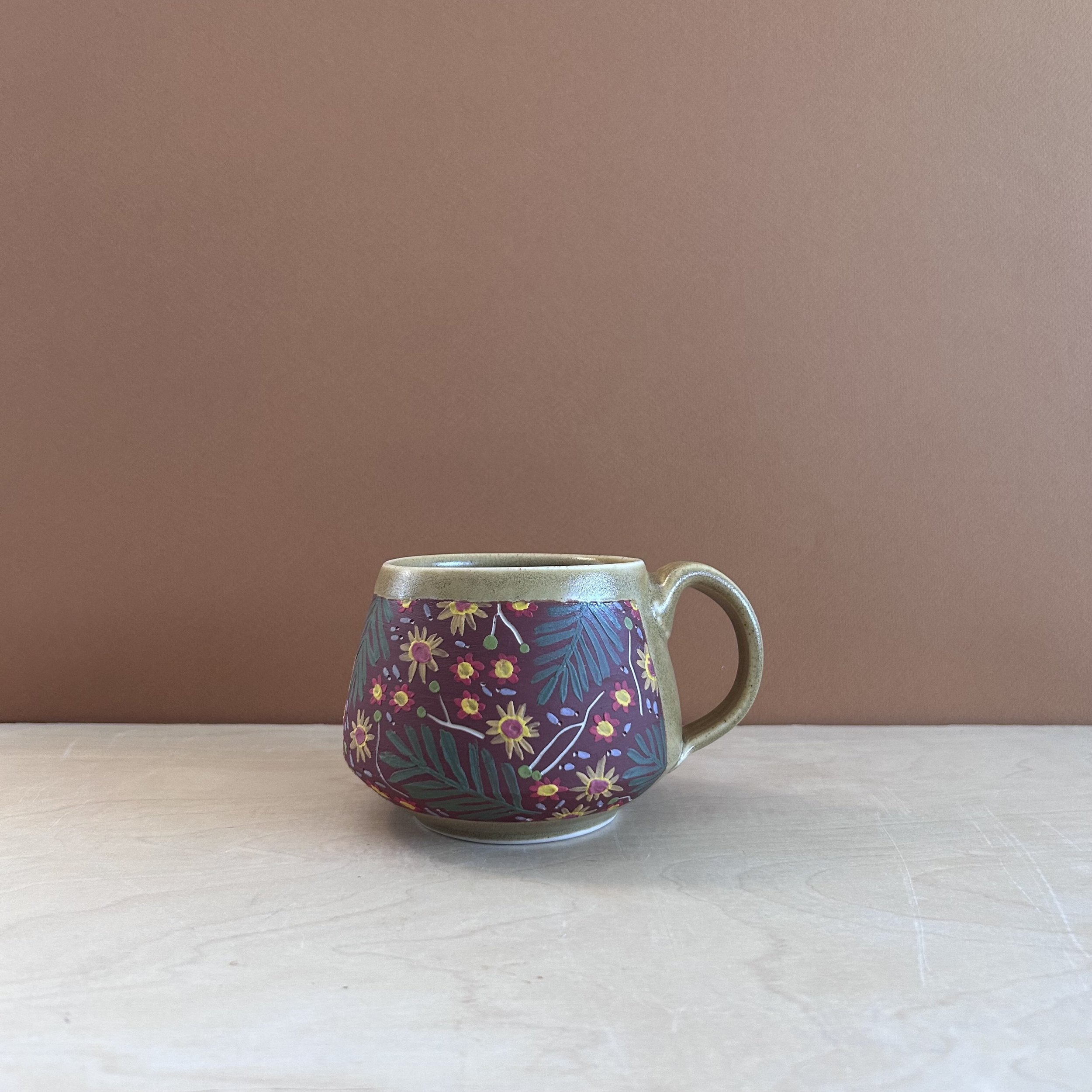 Floral mug 1  -  16 oz