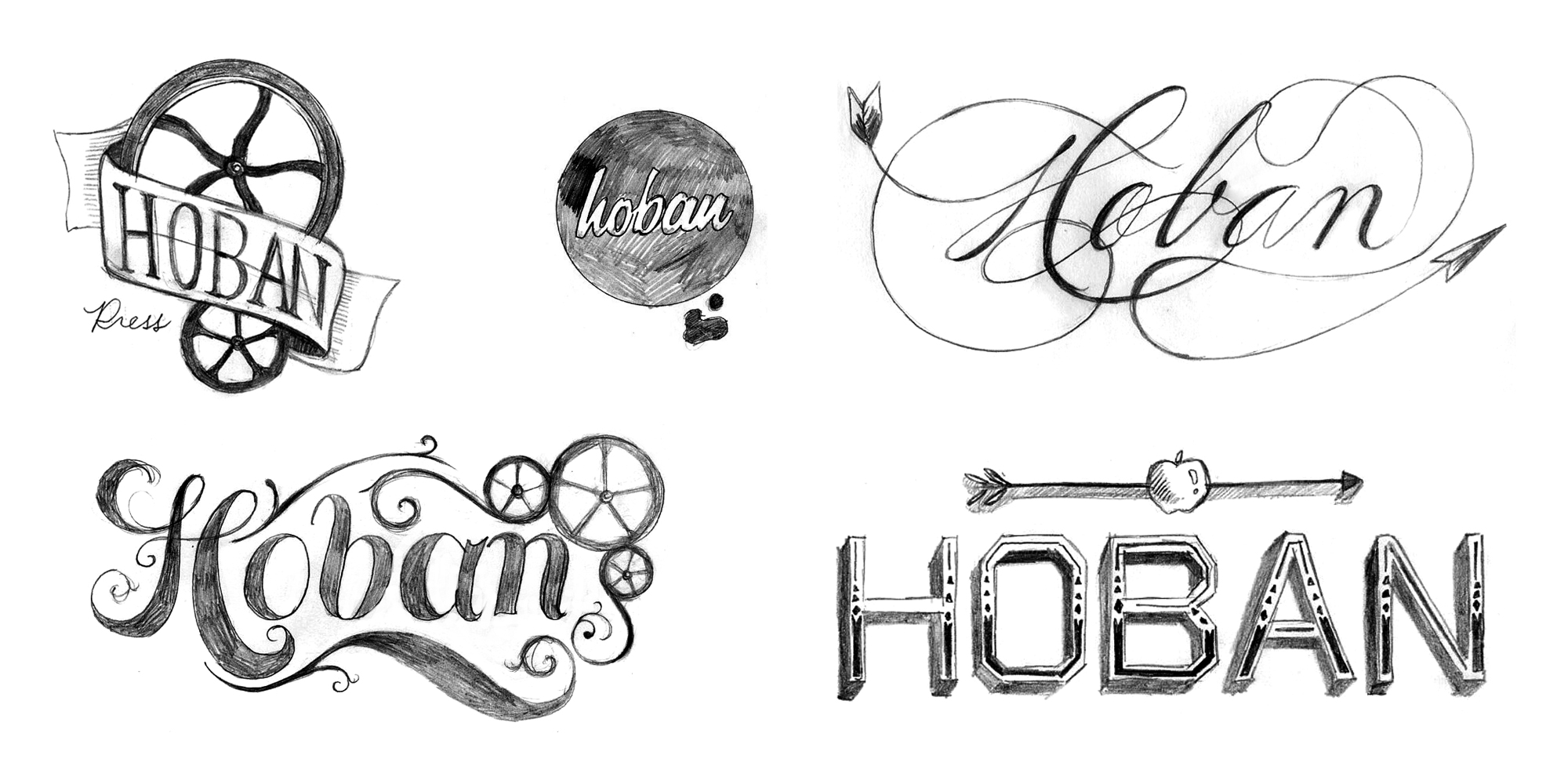 Hoban Press Logo Sketches