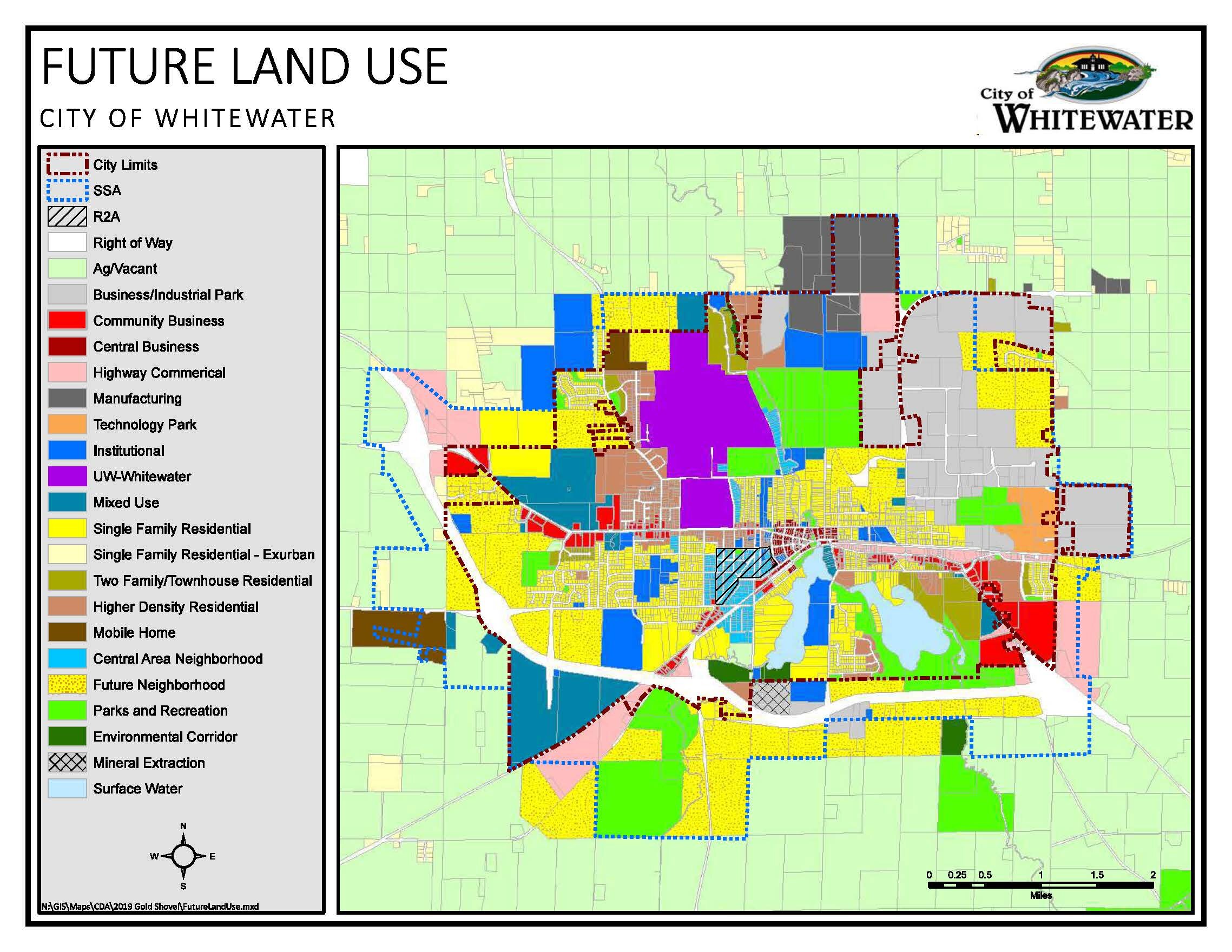 Map of Future Land Use in the City of Whitewater