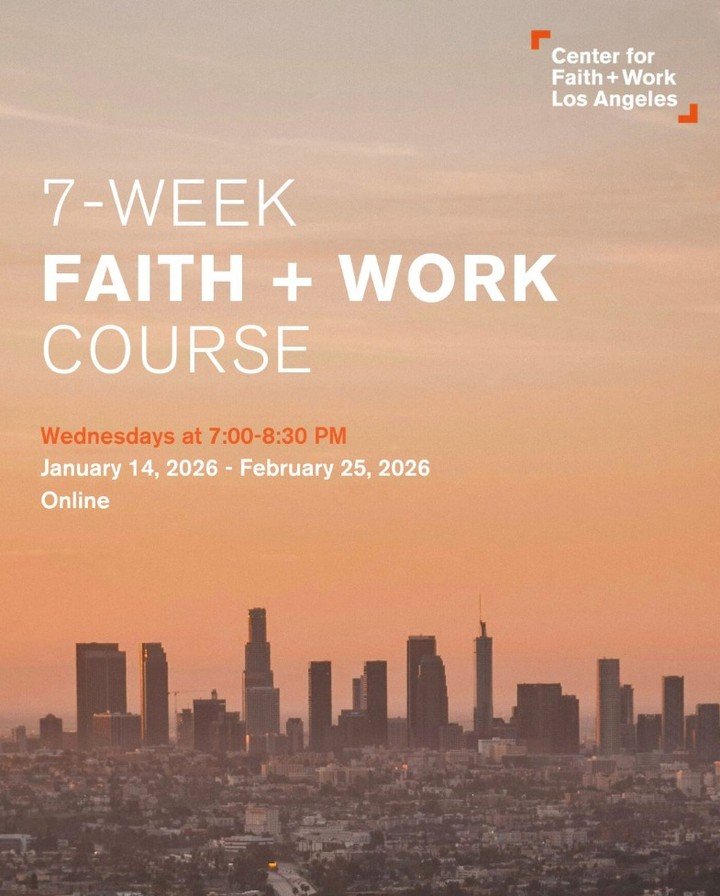 📣 The ONLINE Winter 7-Week Faith + Work Course kicks off the new year beginning Wednesday, Jan. 14!

Over 7 consecutive Wednesday evenings, you'll explore what Scripture says about work, purpose, and calling, all in the context of rich community.

T