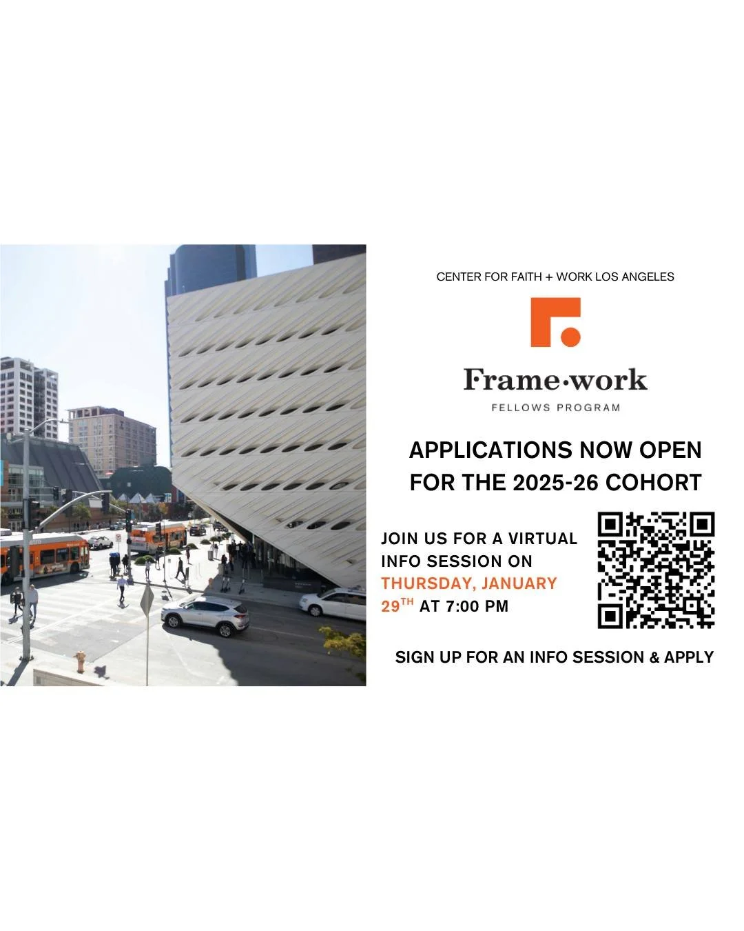 Do you long for truly meaningful work&mdash;work that leads to real flourishing? ✨

Framework Fellows equips leaders with a gospel-shaped vision for vocation, purpose, and cultural impact.

Join us for a free information session on January 29 &mdash;