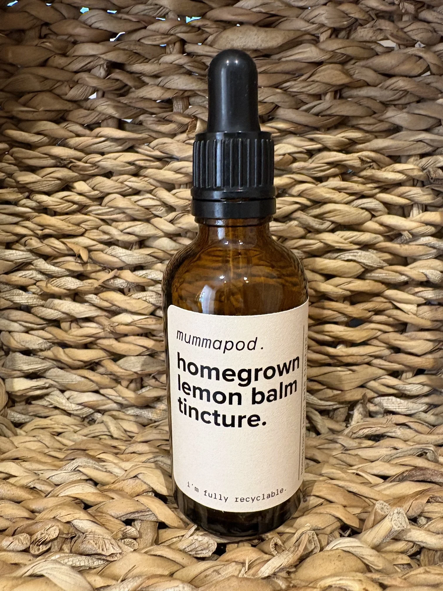 homegrown lemon balm tincture.