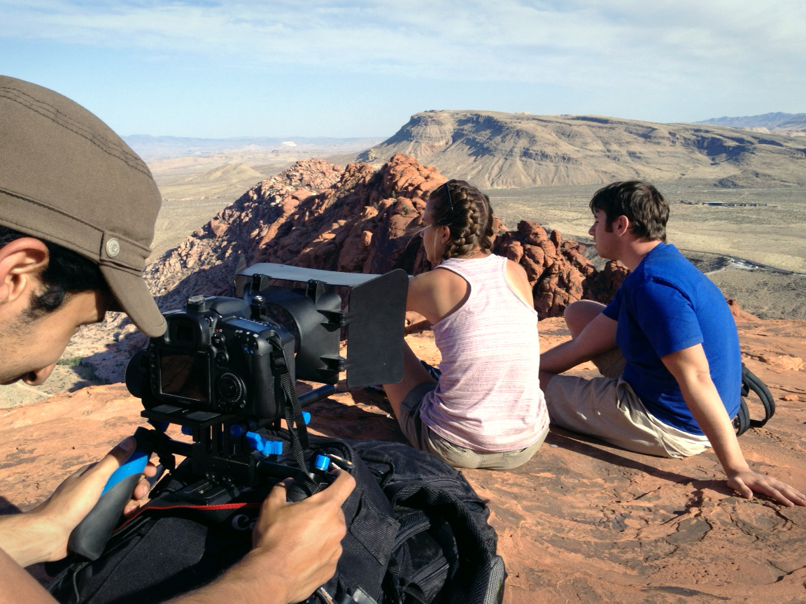 Brandon on set in Las Vegas shooting independent feature film "Jerry."