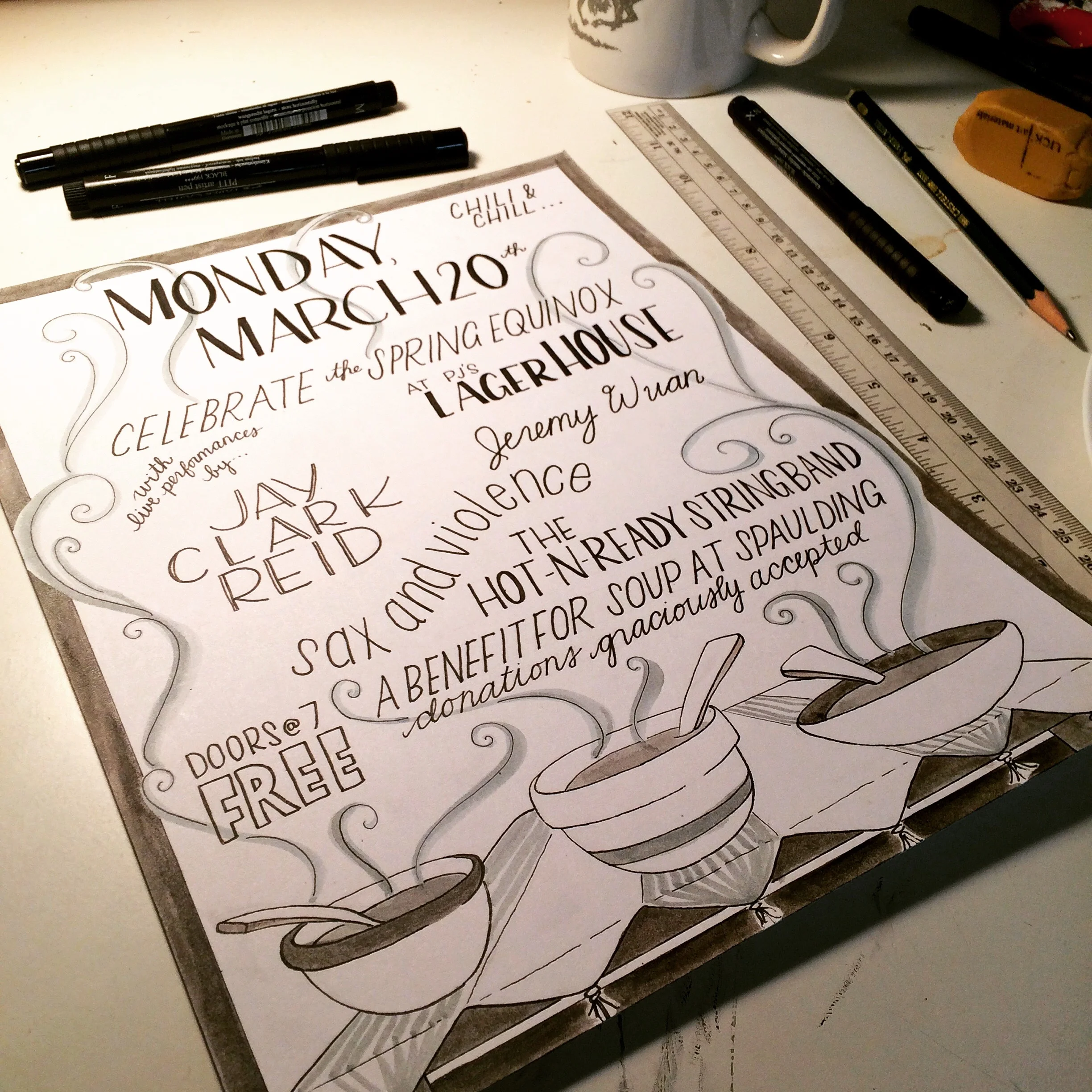  Hand-made flyer for Soup at Spaulding 