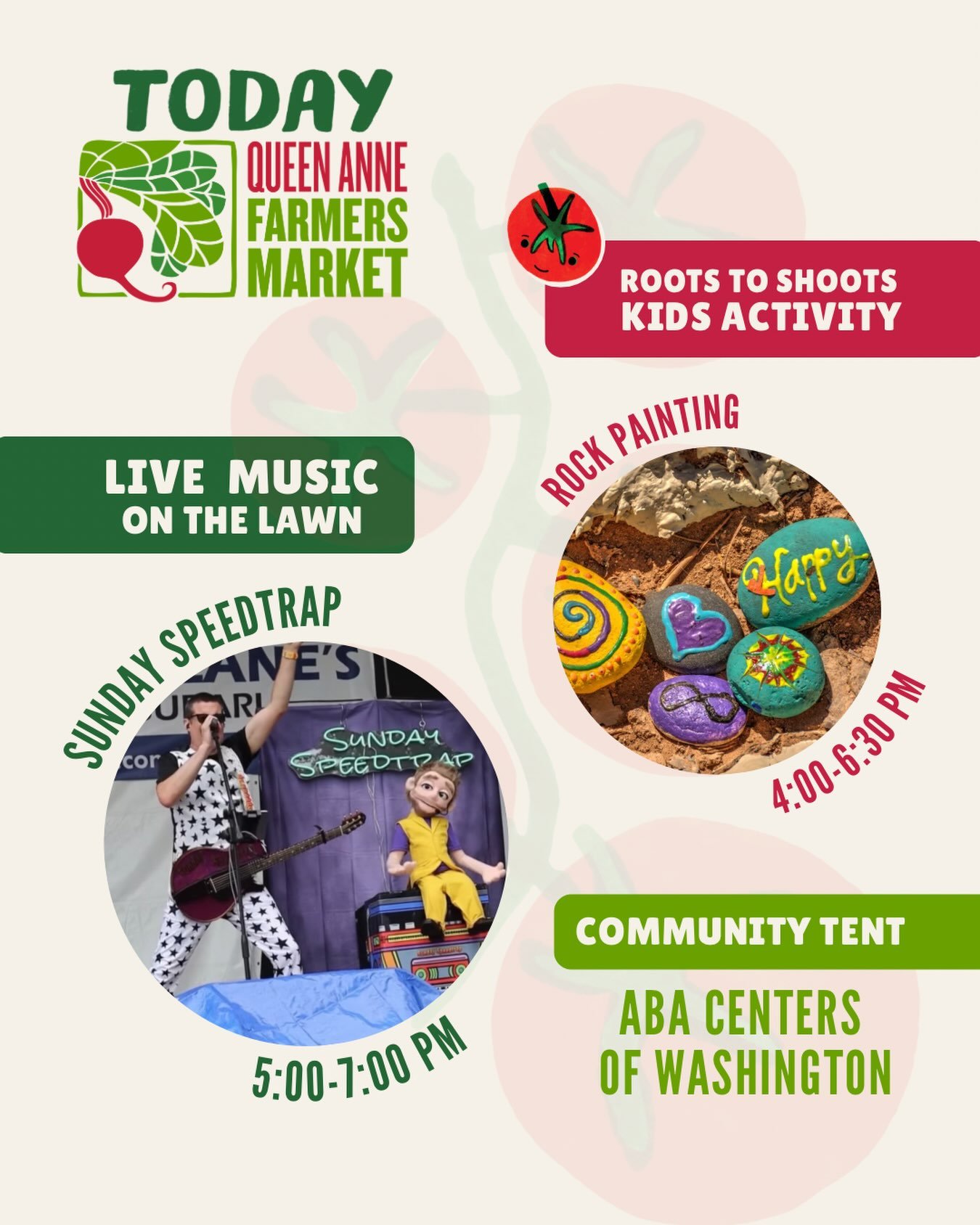 Enjoy the relief from the heat today at QAFM!  Shop small while @sundayspeedtrap provides the tunes - relive the 80s with nostalgic music from this era and more while you shop our bountiful summer produce and enjoy sweet and savory tastes! Open 3:00-