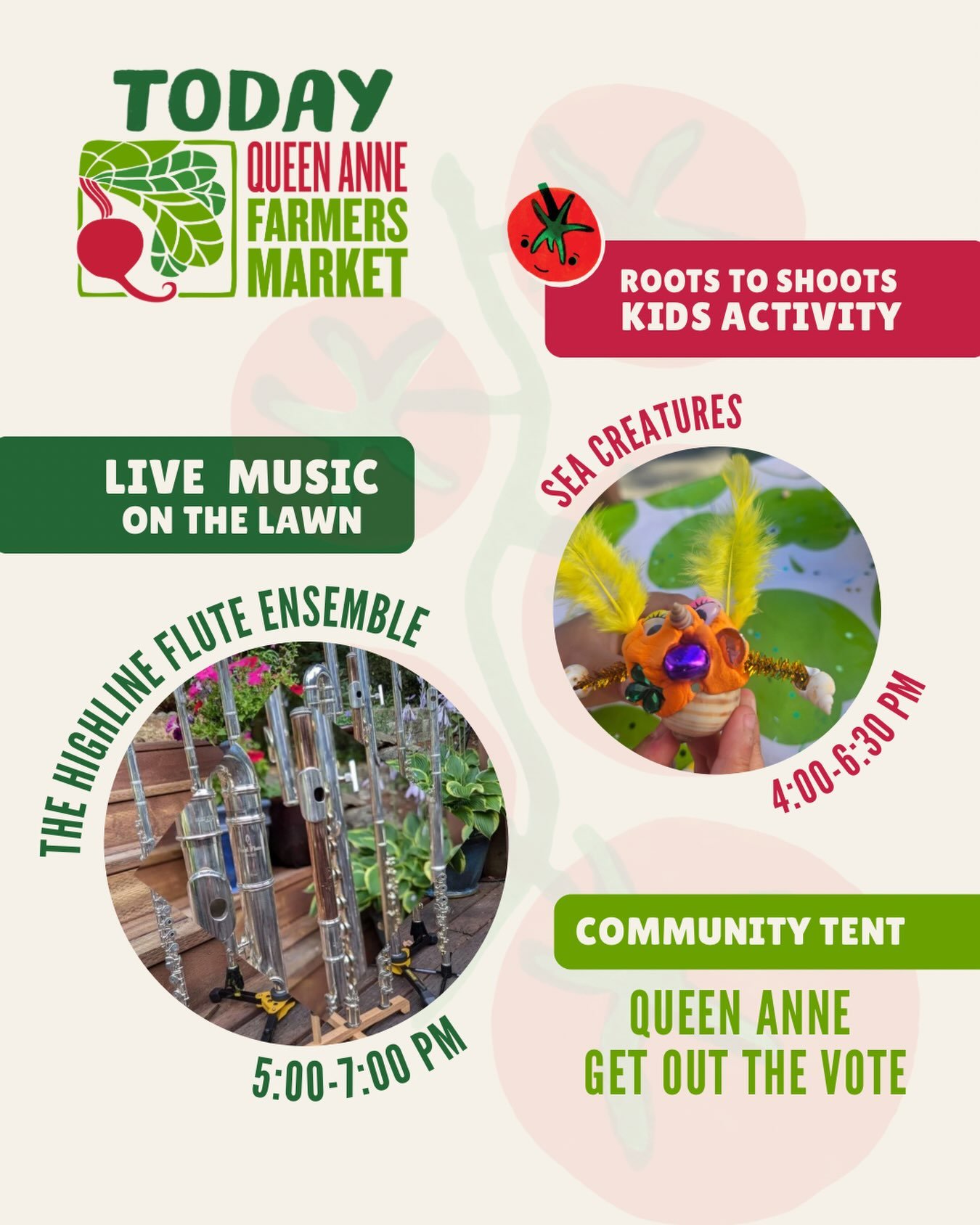 Week 10 of QAFM means we are already midway through our summer season!  Shop us today and find peaches, green beans, leafy greens, corn, melons and more from across our small business vendors along West Crockett Street and 1st Avenue West.  Make a fu