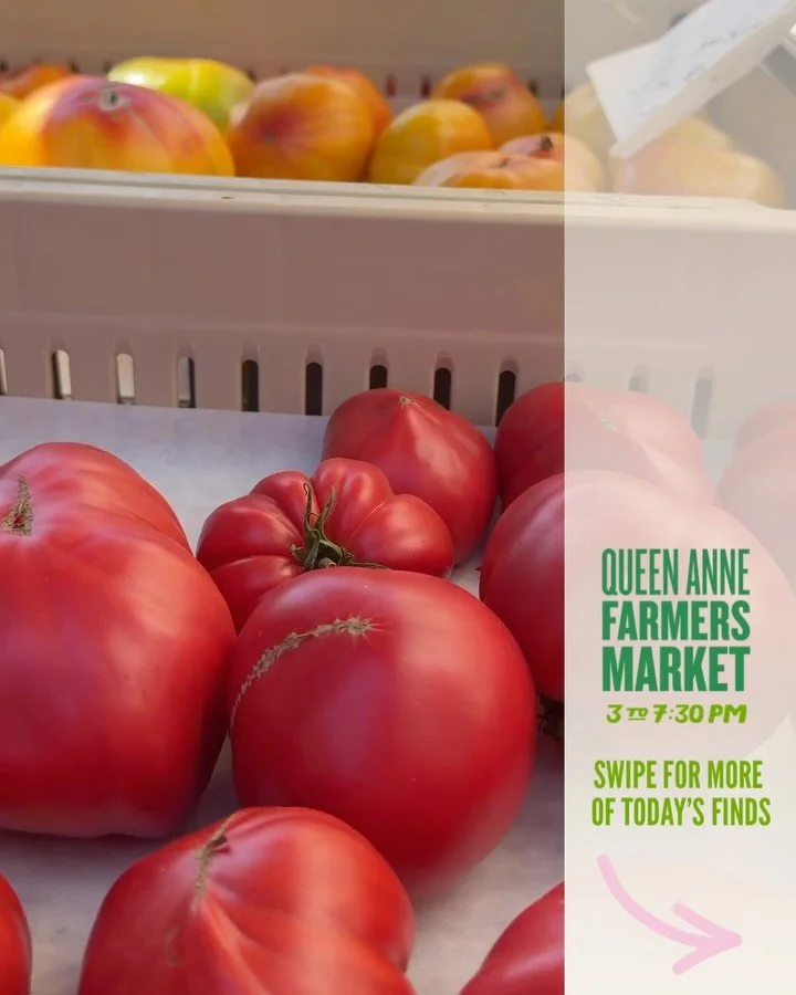 Summer is packed into QAFM today! Our vendor booths are overflowing with fresh seasonal produce and handmade foods!  What's new today? Glad you asked! 

☀️Prudens Purple and Striped German heirloom tomatoes @wrightbrothersfarm 
☀️Sunshine iceberg let